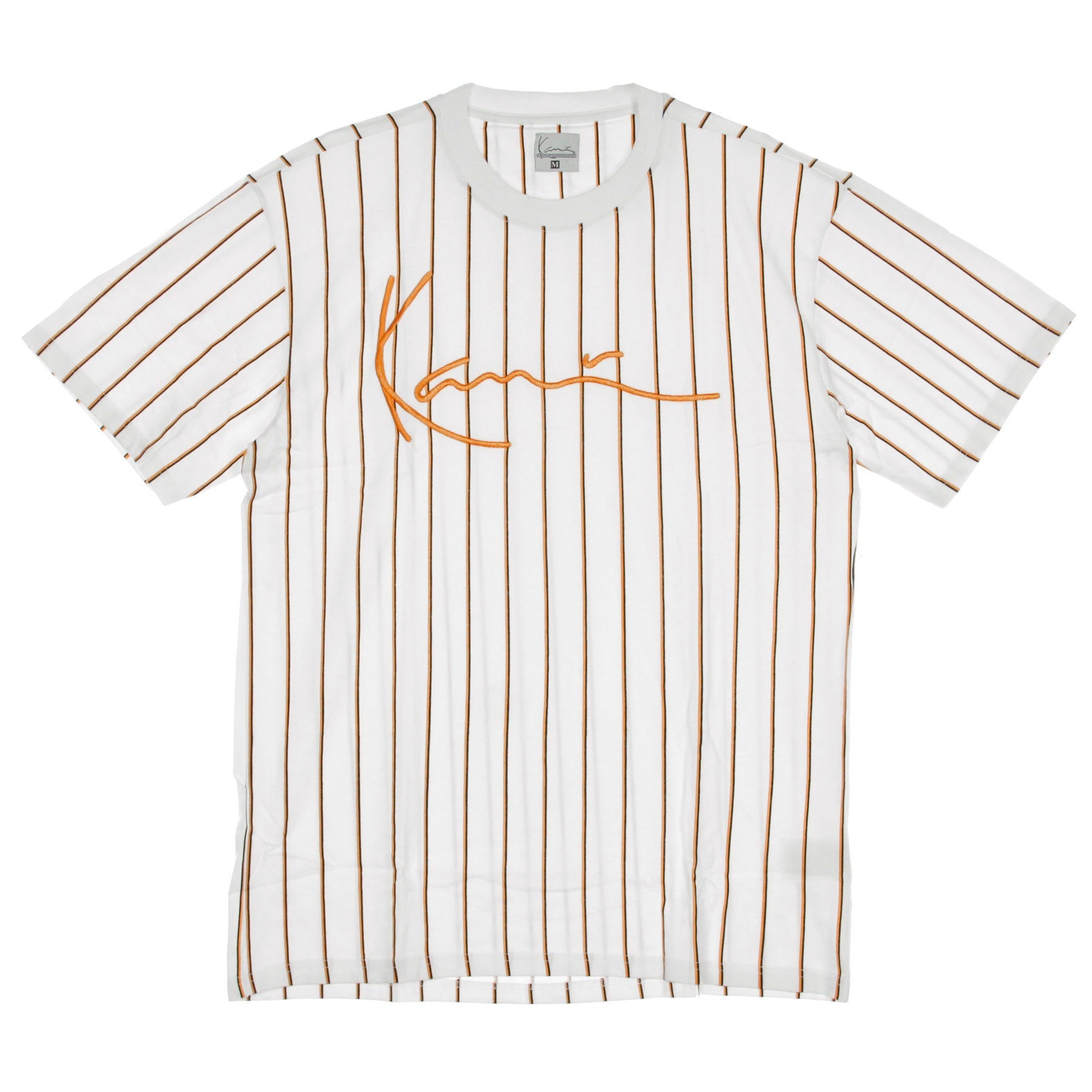 Men's Signature Pinstripe Tee White/orange/blue T-shirt