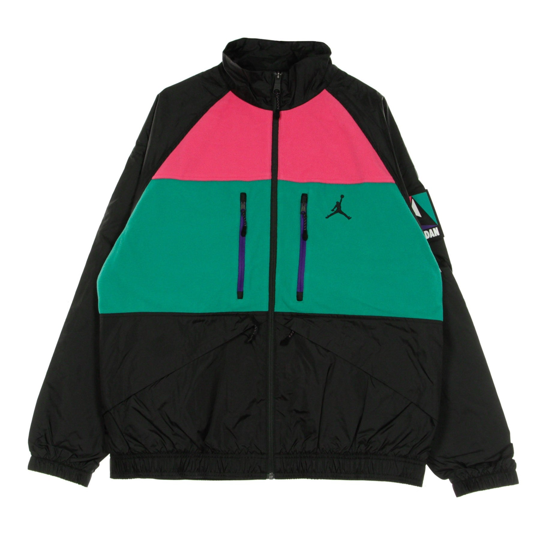 Mountainside Winter Utility Jacket Men's Windbreaker Black/neptune Green/watermelon/black