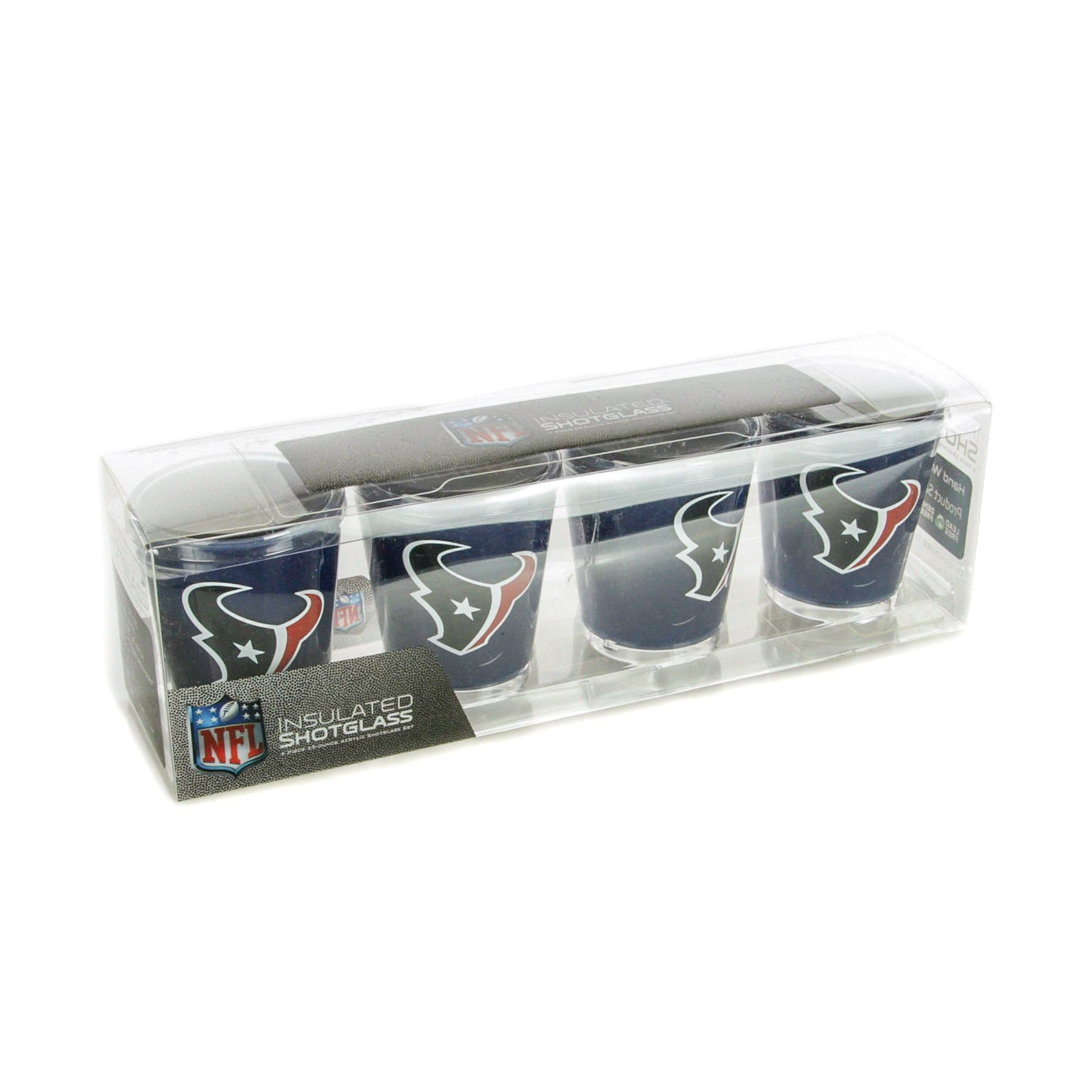 Duck House, Bicchiere Uomo Nfl 4 Shot Glasses Set Houtex, Original Team Colors