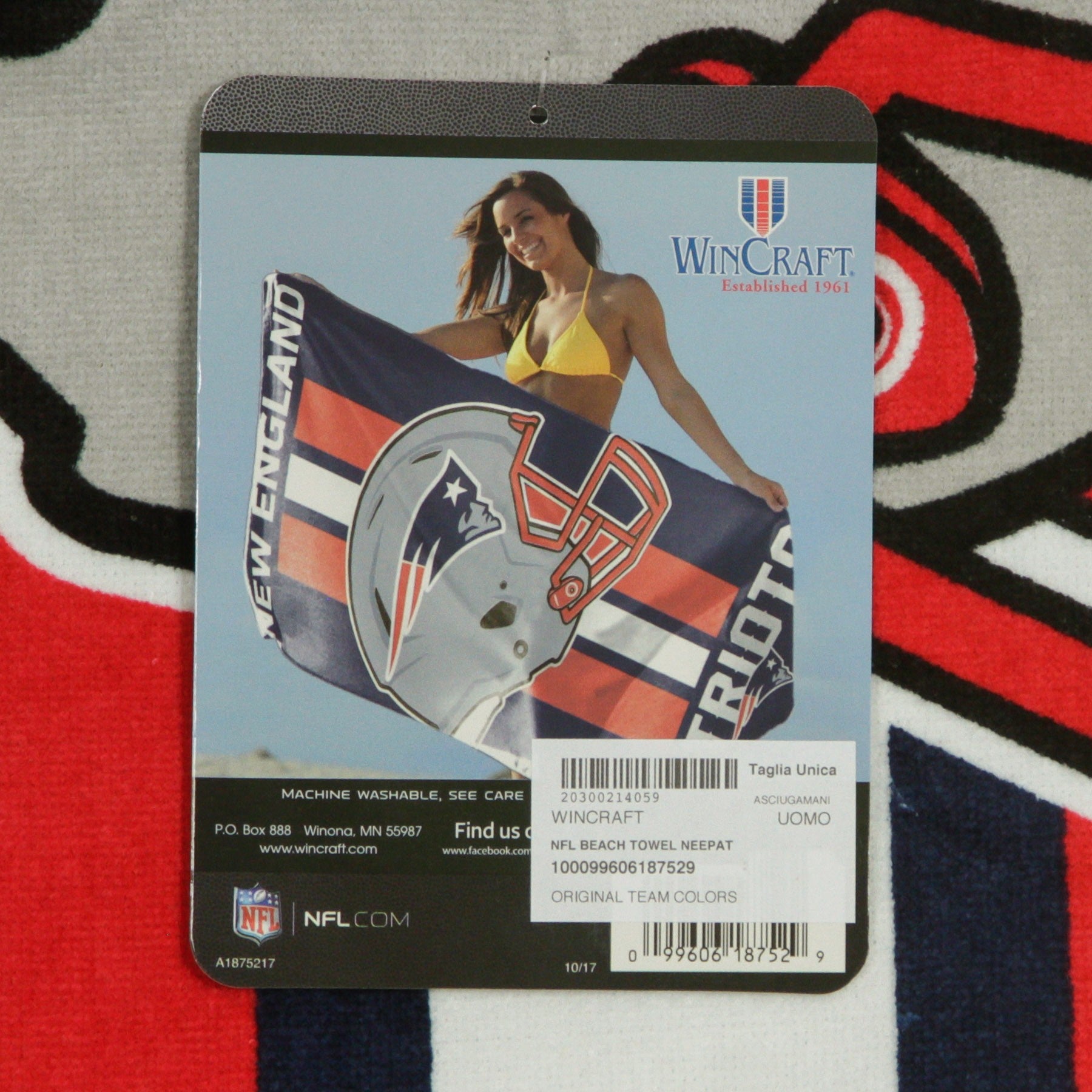 Wincraft, Asciugamano Uomo Nfl Beach Towel Neepat, 