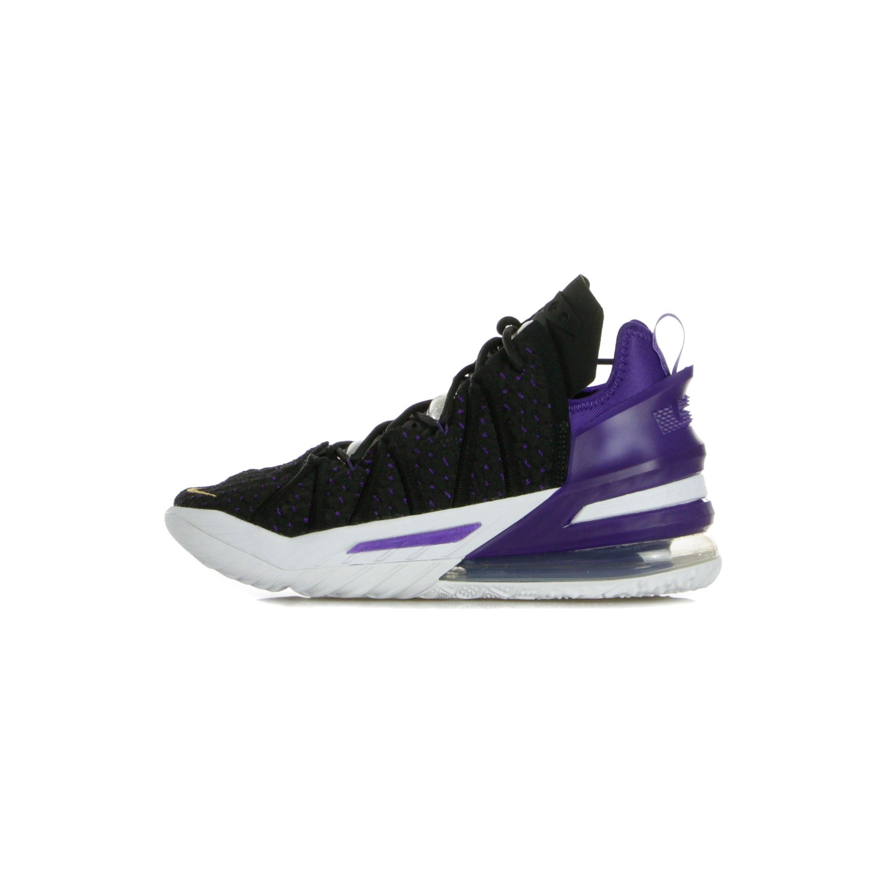 Nike Nba, Scarpa Alta Uomo Lebron Xviii, Black/metallic Gold/court Purple/white