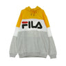 Fila, Felpa Cappuccio Uomo Night Blocked Hoodie, Light Grey Melange/bros/bright White/citrus