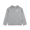 Nike, Felpa Cappuccio Bambino B Sportswear Club Pullover Hoodie, Carbon Heather/white