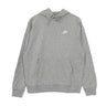 Nike, Felpa Leggera Cappuccio Uomo Sportswear Club Hoodie, Dk Grey Heather/matte Silver/white