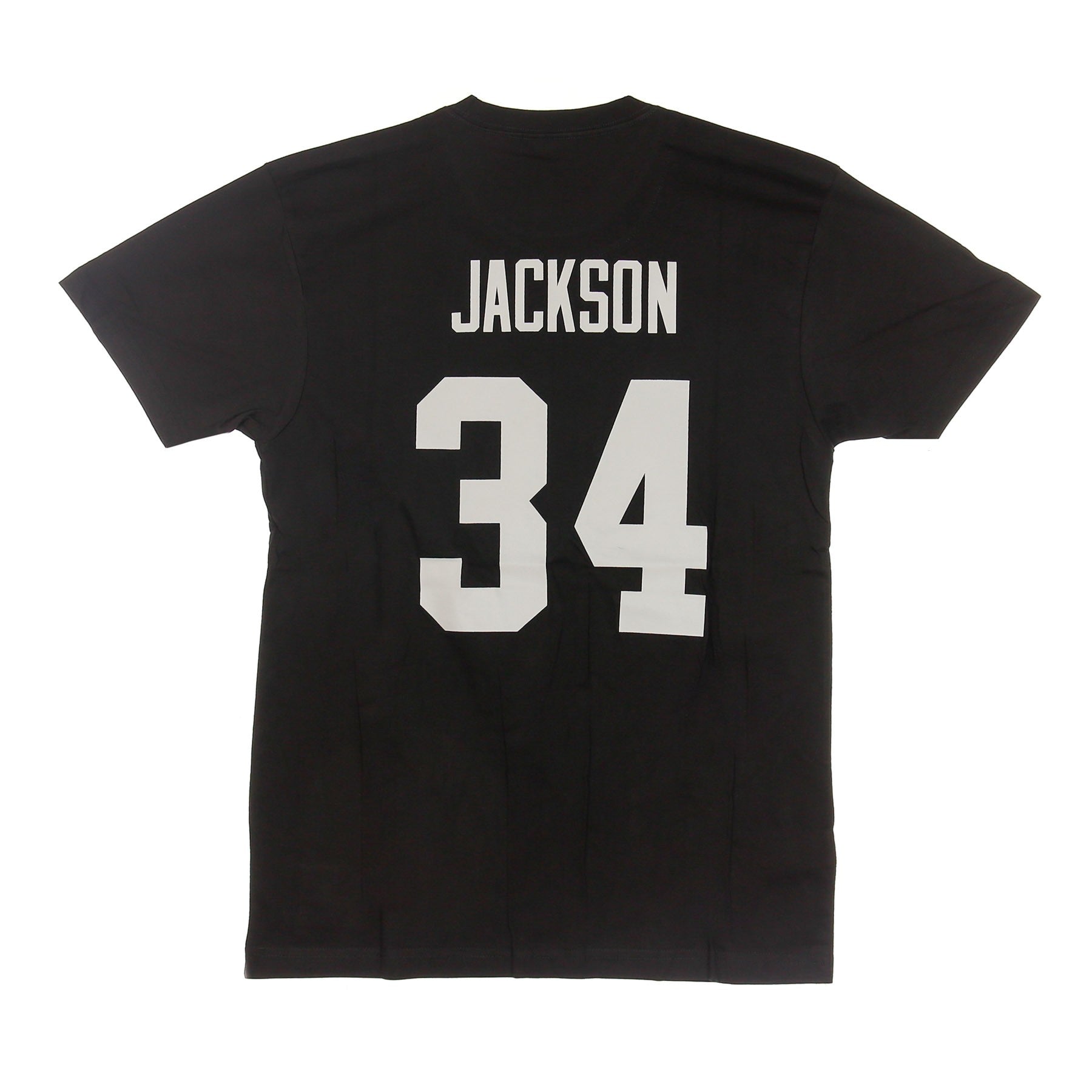Mitchell & Ness, Maglietta Uomo Nfl Team Logo Name & Number Tee No.34 Bo Jackson Losrai, 