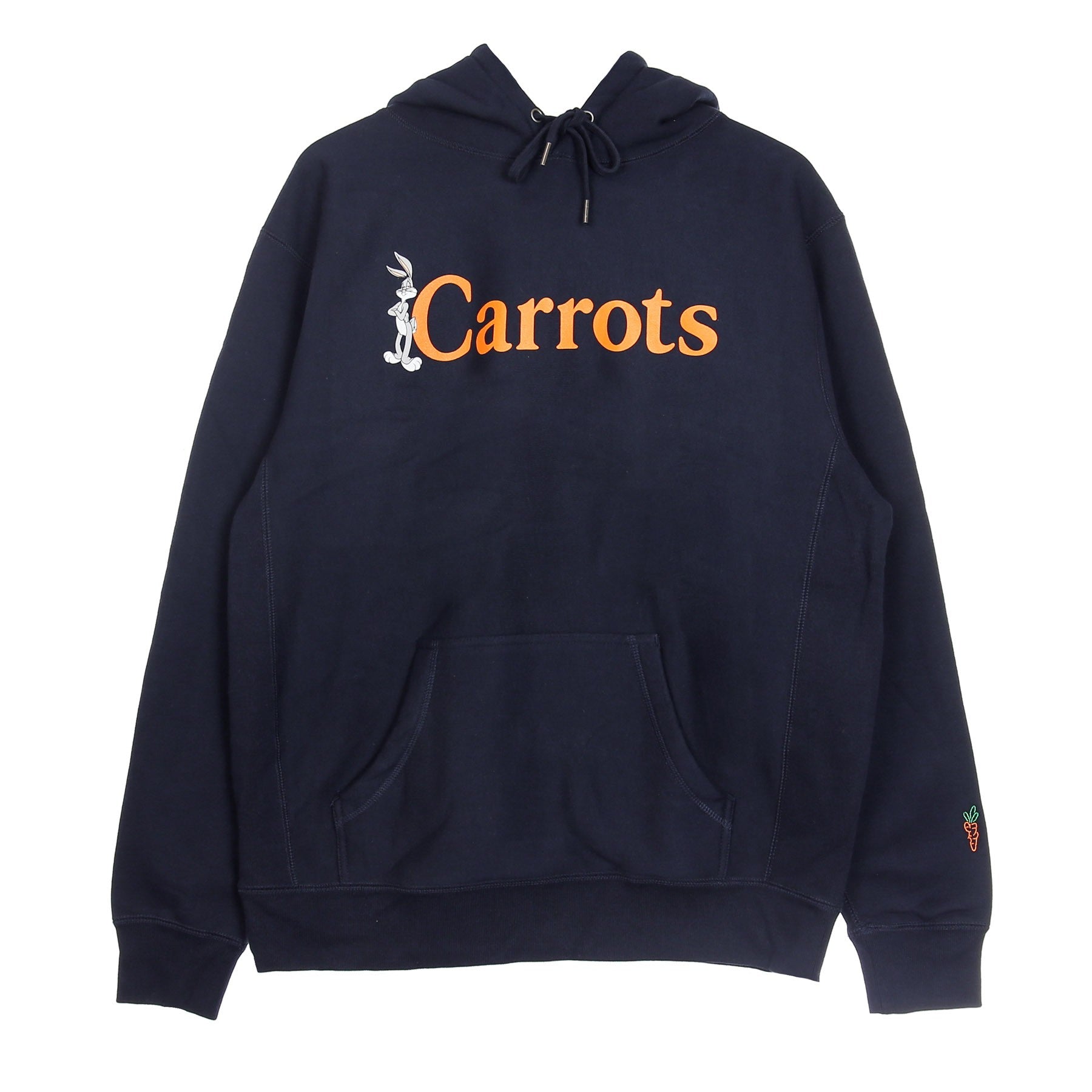 Carrots, Felpa Cappuccio Uomo Bugs Wordmark Hoodie X Looney Tunes, Navy