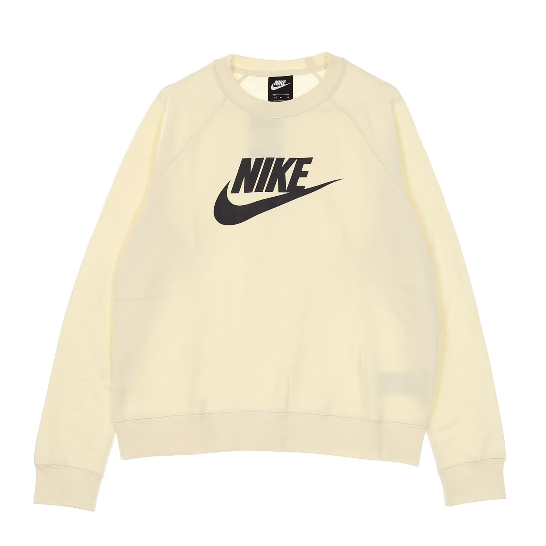 Nike, Felpa Girocollo Donna Essential Crew Hybrid, Coconut Milk/black