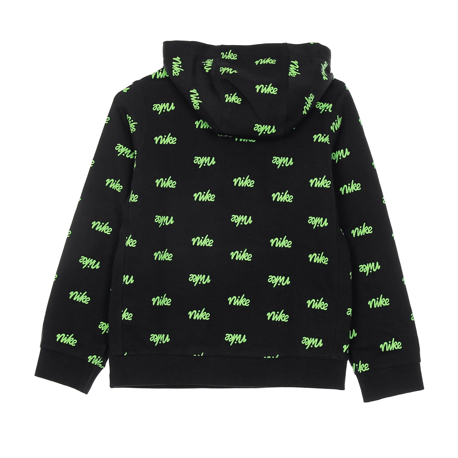 Nike, Felpa Leggera Cappuccio Ragazzo B Sportswear Script All Over Print Pullover, 