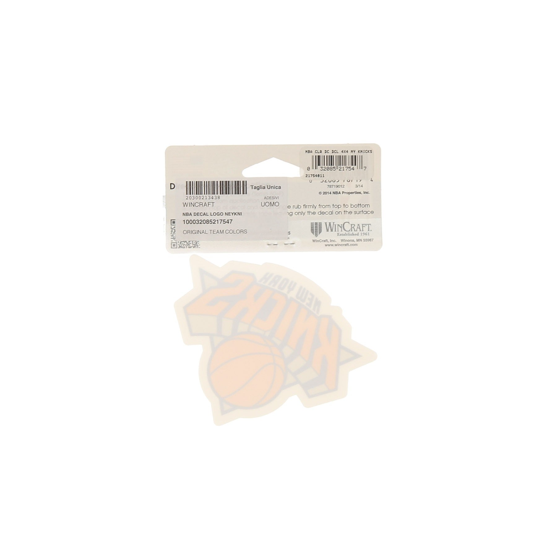 Wincraft, Decalcomania Uomo Nba Decal Logo Neykni, 