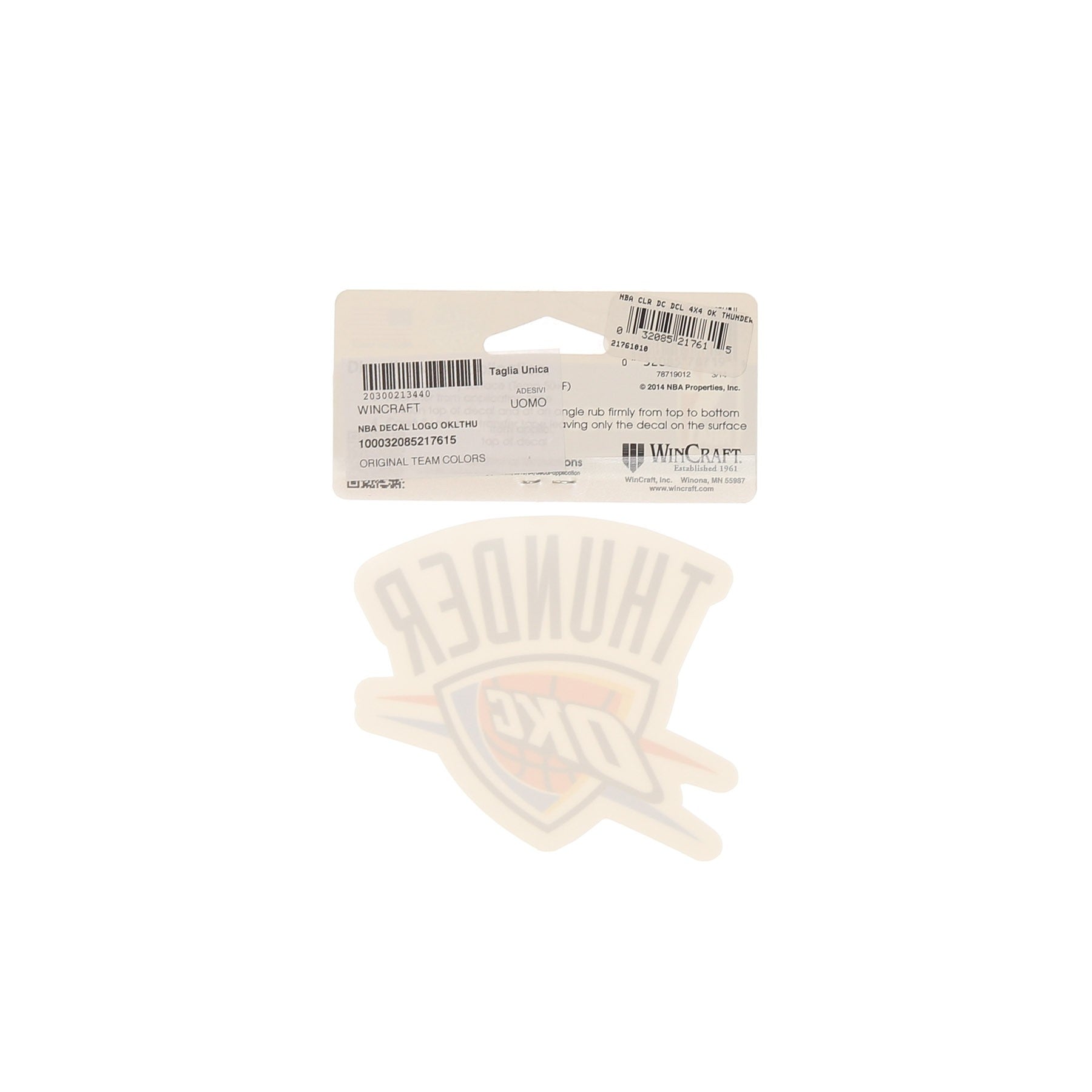 Wincraft, Decalcomania Uomo Nba Decal Logo Oklthu, 
