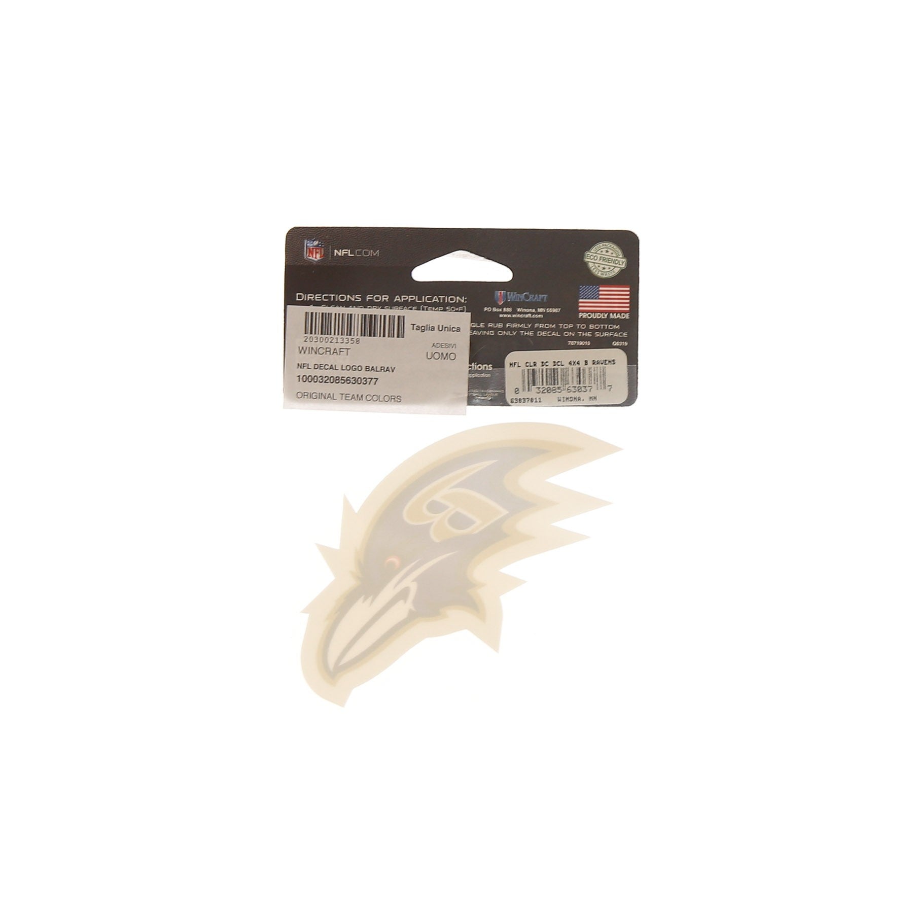 Wincraft, Decalcomania Uomo Nfl Decal Logo Balrav, 