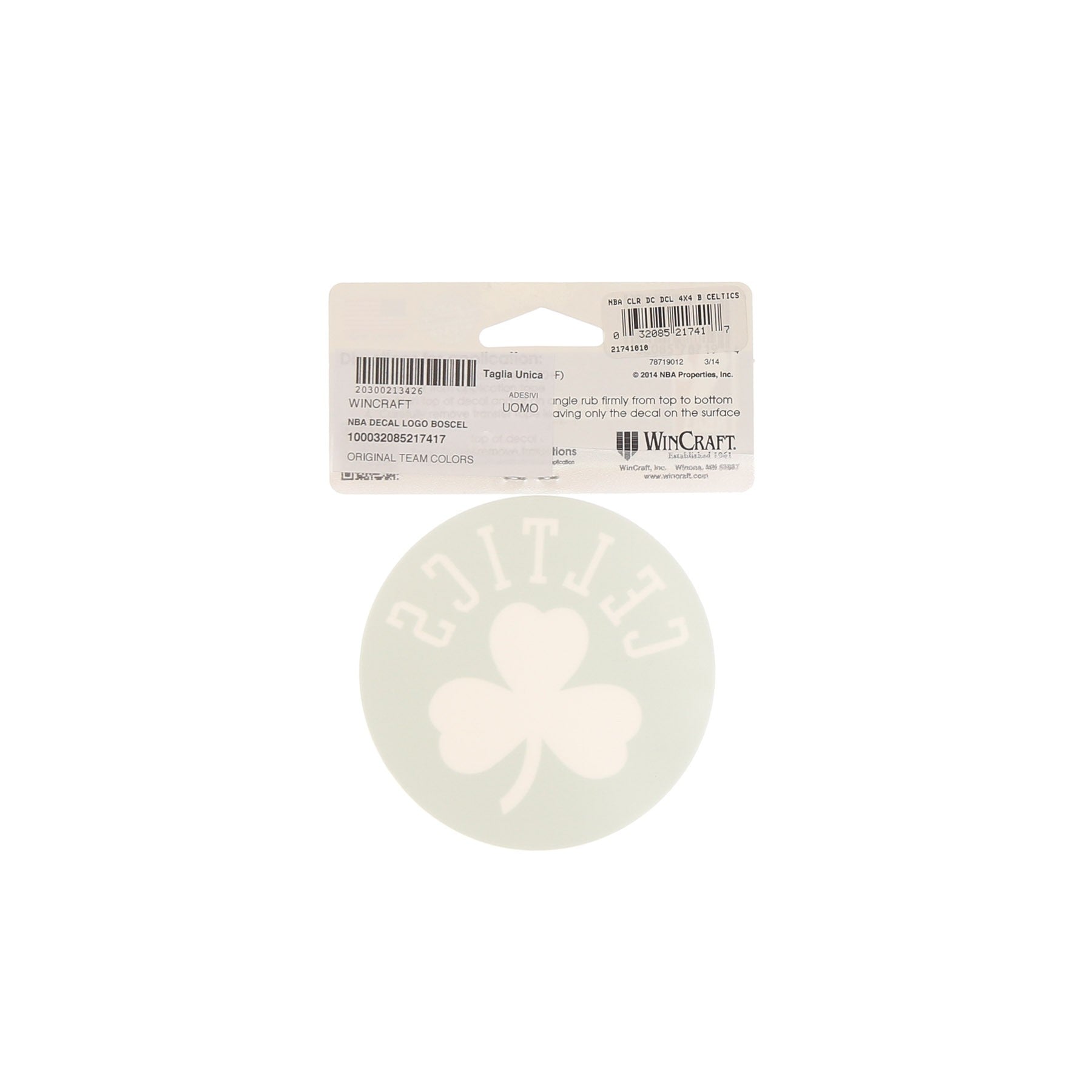 Wincraft, Decalcomania Uomo Nba Decal Logo Boscel, 