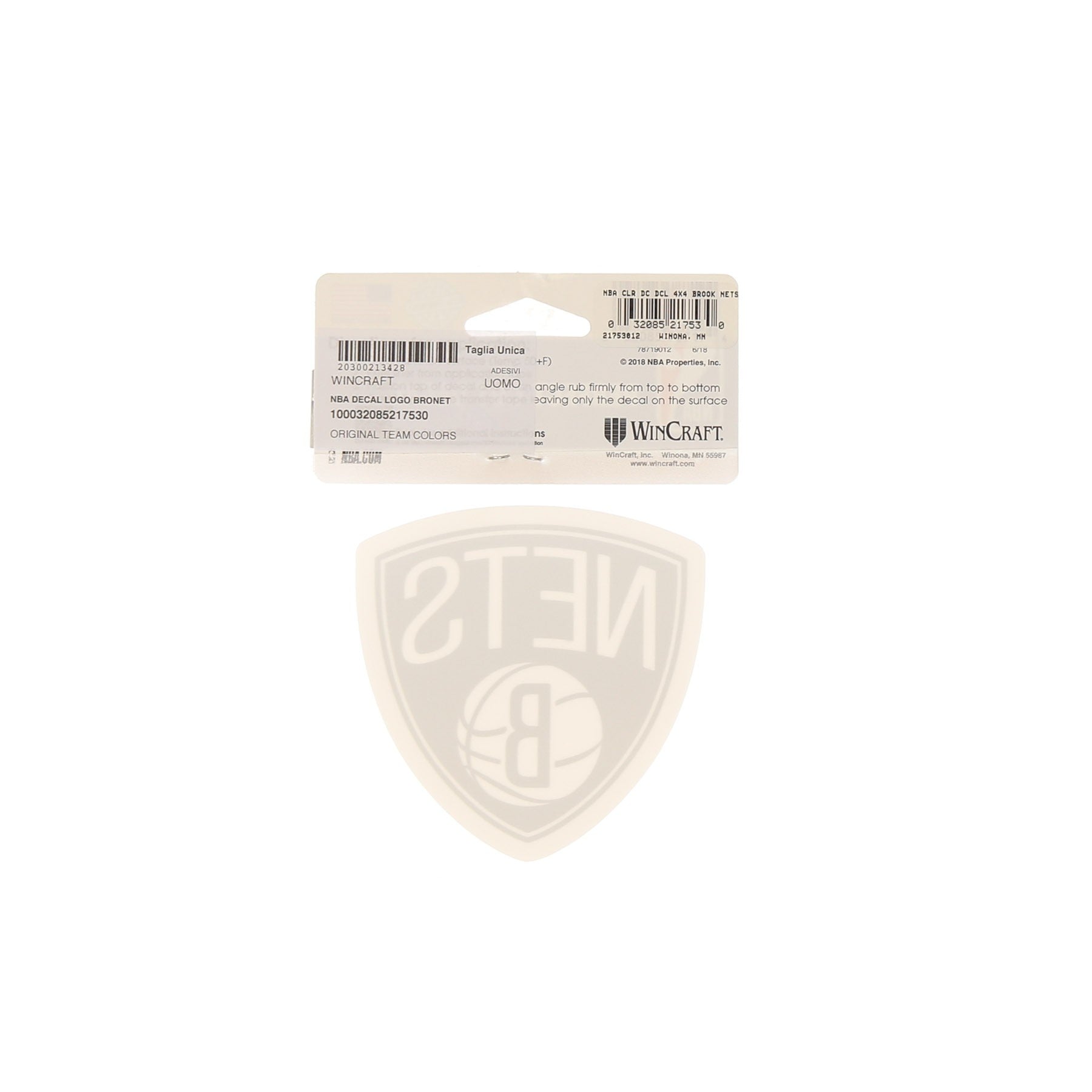 Wincraft, Decalcomania Uomo Nba Decal Logo Bronet, 