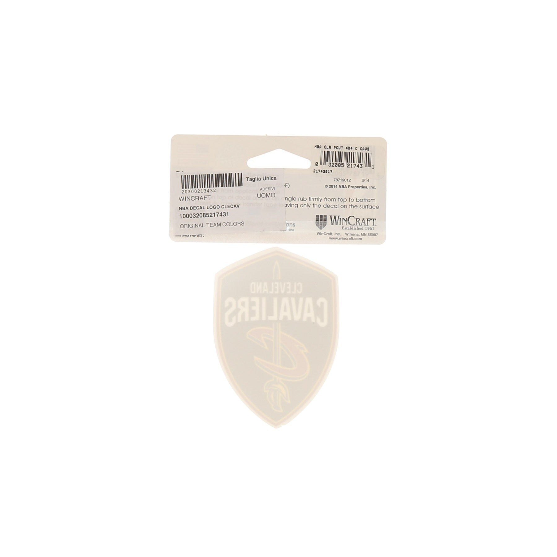 Wincraft, Decalcomania Uomo Nba Decal Logo Clecav, 