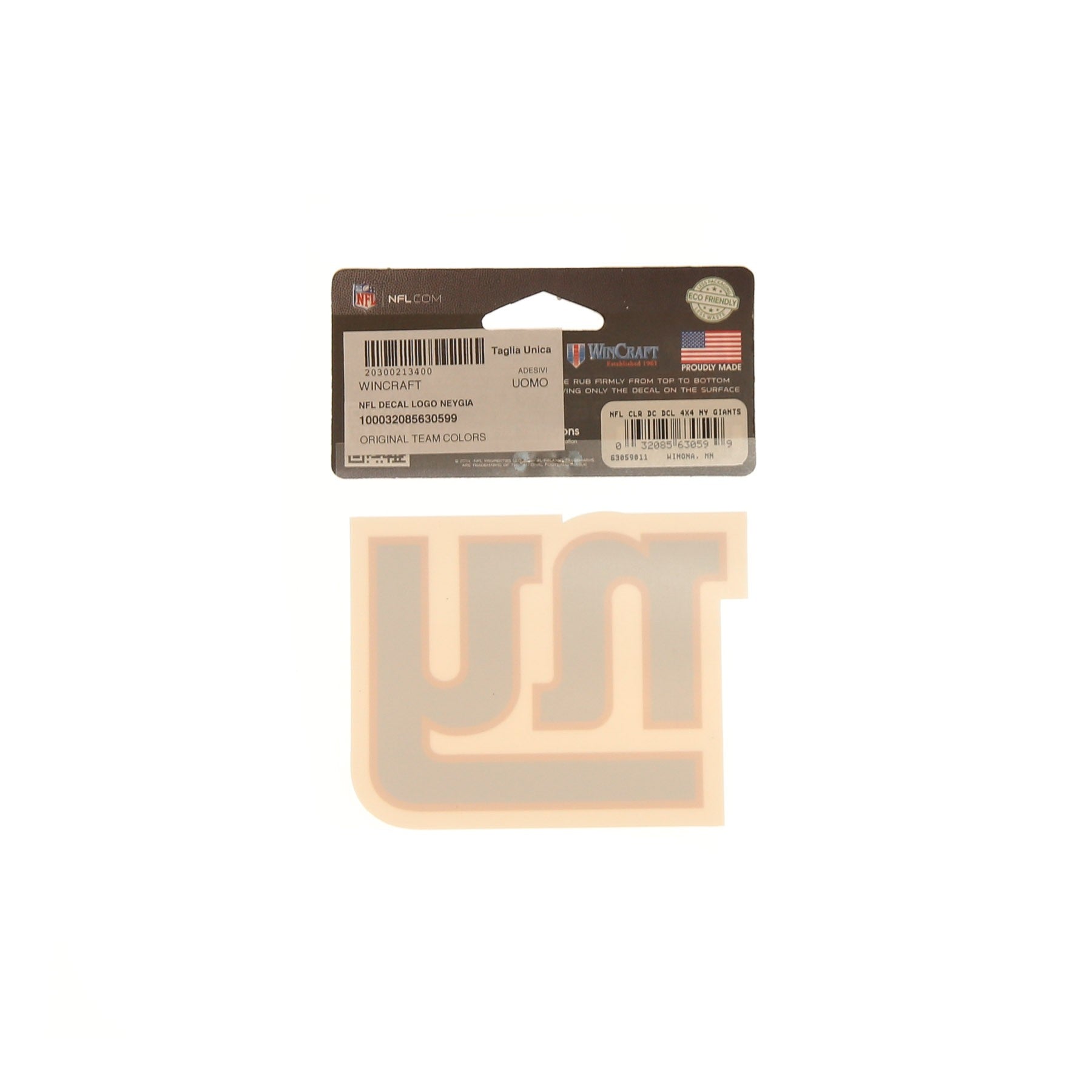 Wincraft, Decalcomania Uomo Nfl Decal Logo Neygia, 