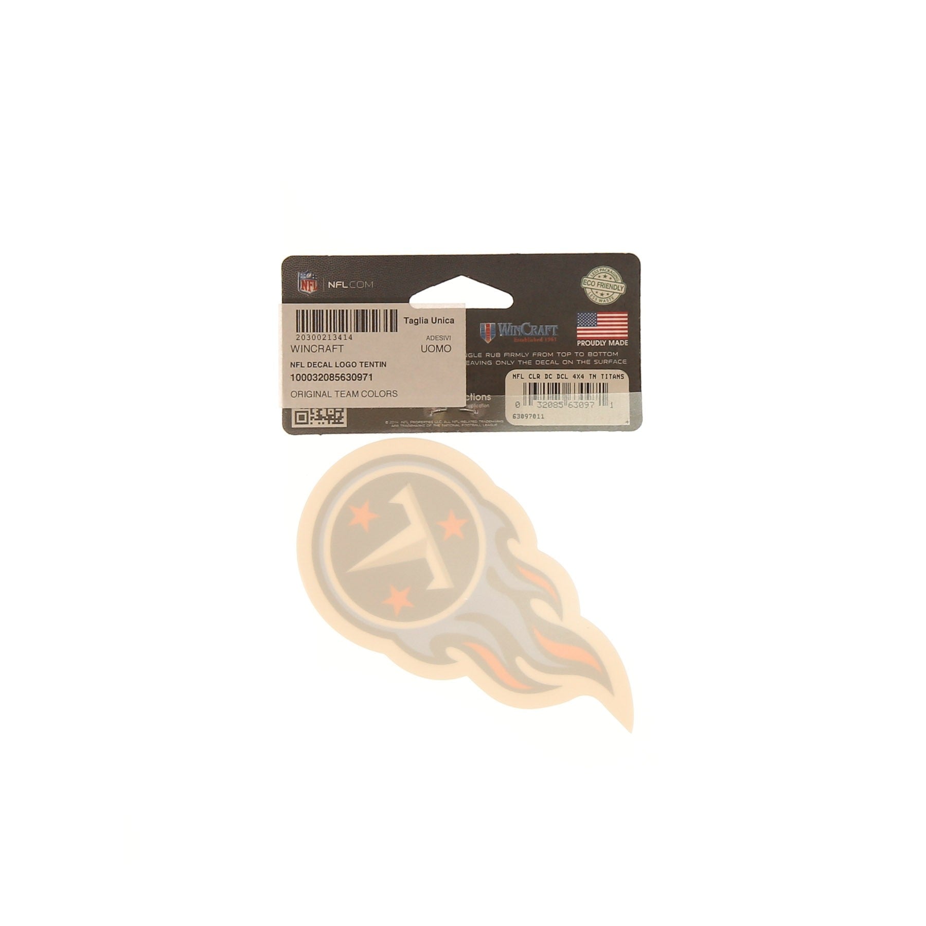 Wincraft, Decalcomania Uomo Nfl Decal Logo Tentin, 