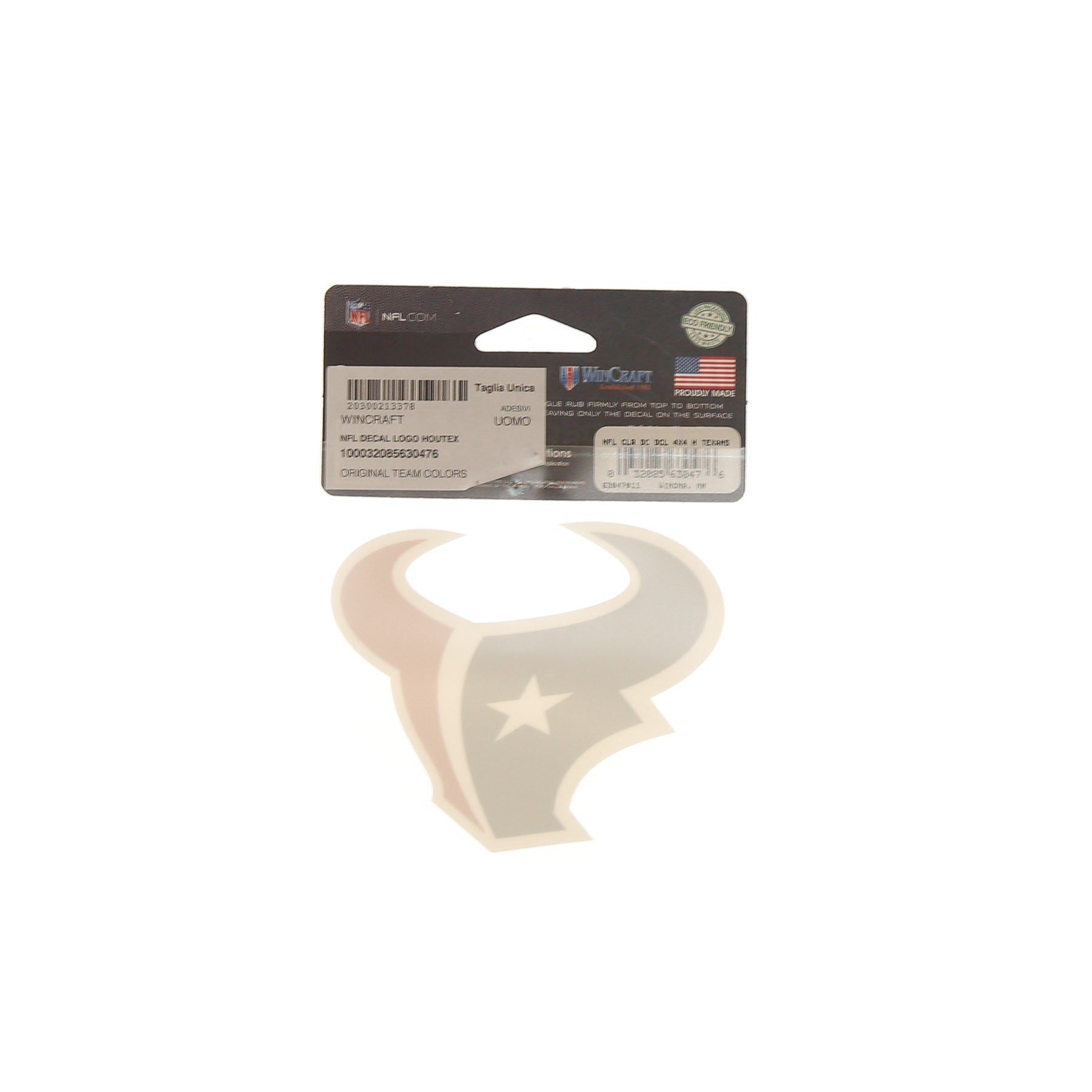 Wincraft, Decalcomania Uomo Nfl Decal Logo Houtex, 