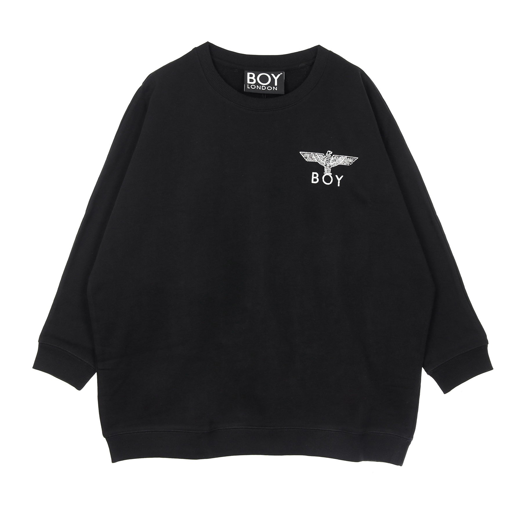 Boy London, Felpa Girocollo Donna Vintage Eagle Sweatshirt, Washed Black