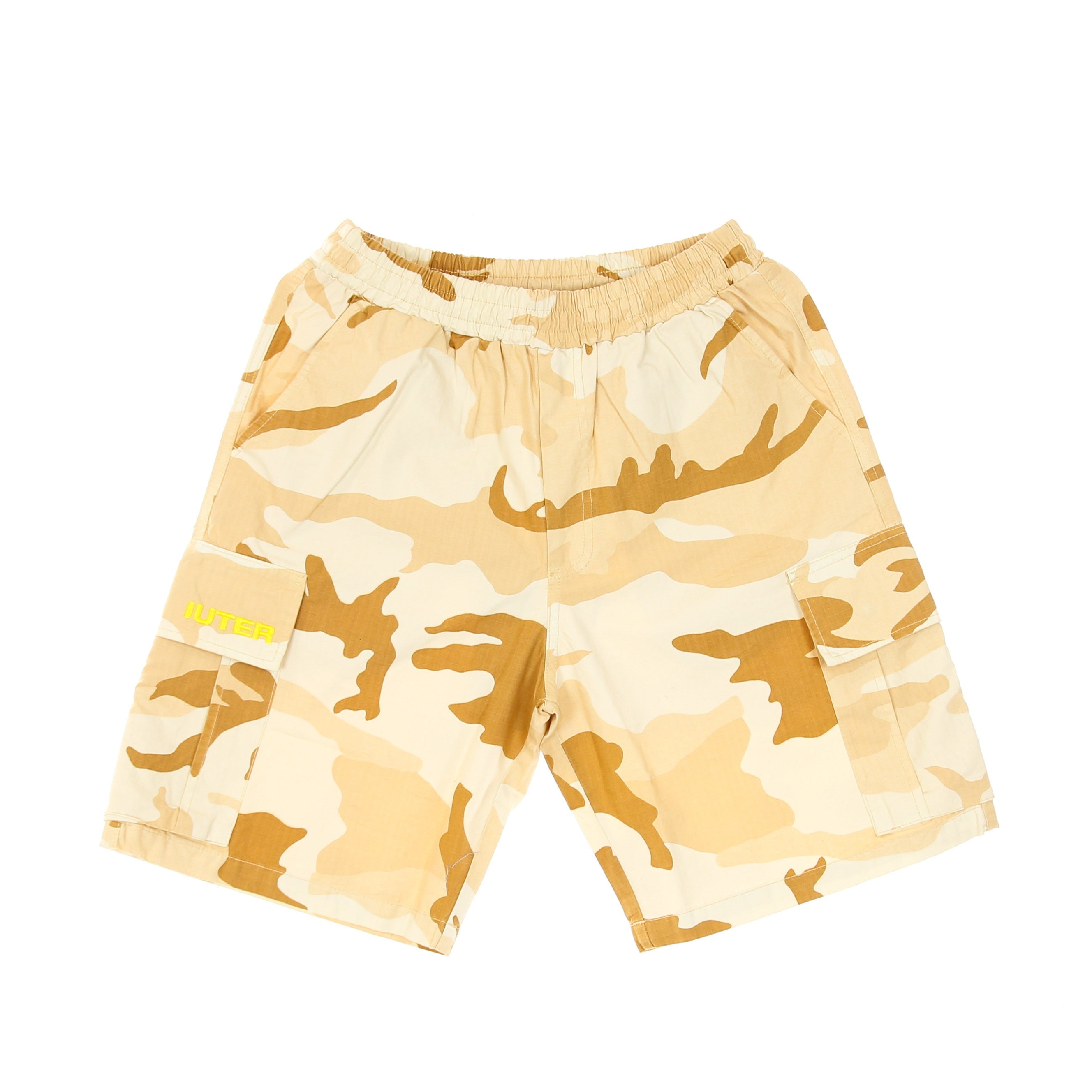 Iuter, Pantalone Corto Uomo Cargo Camo Short, Beige