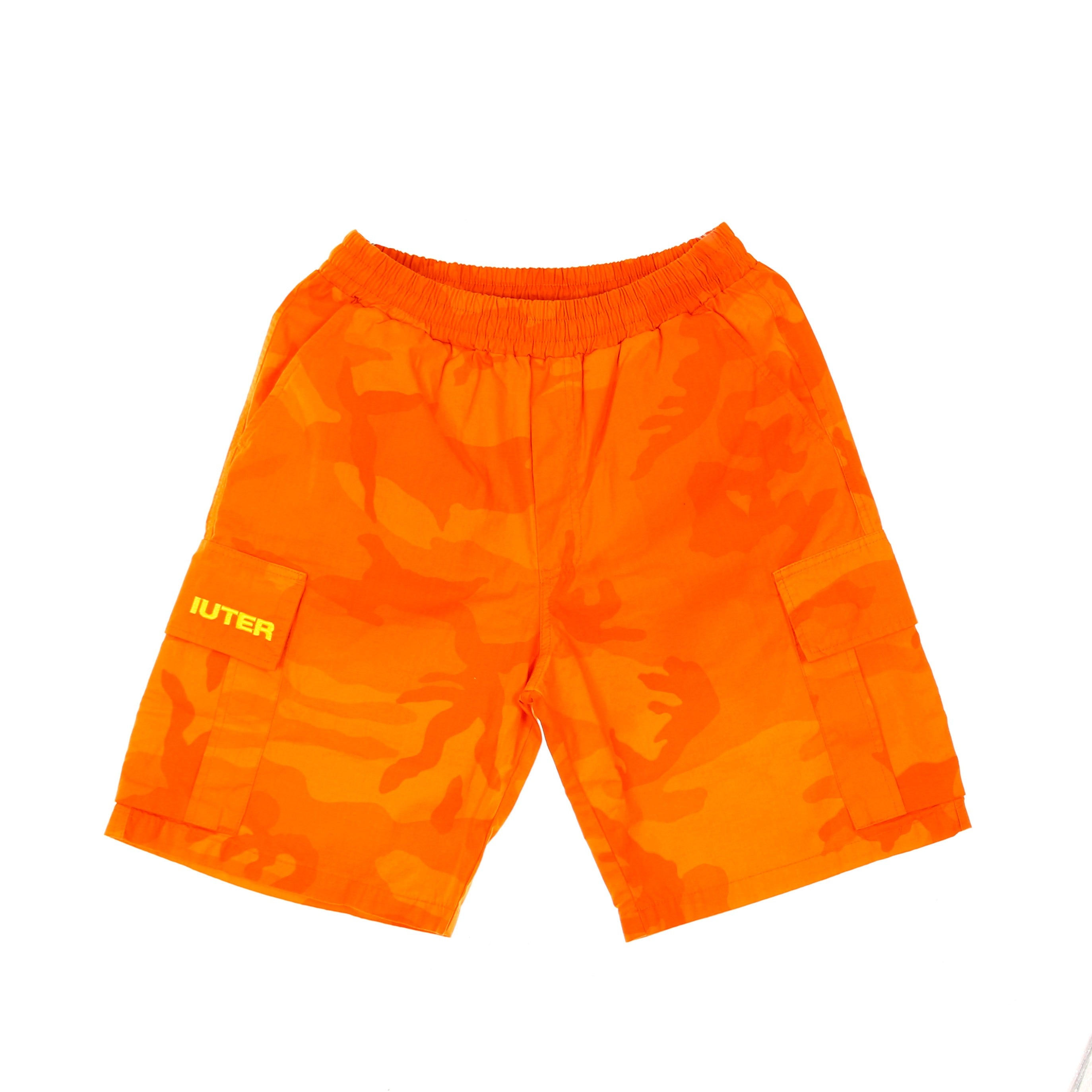 Iuter, Pantalone Corto Uomo Cargo Camo Short, Orange