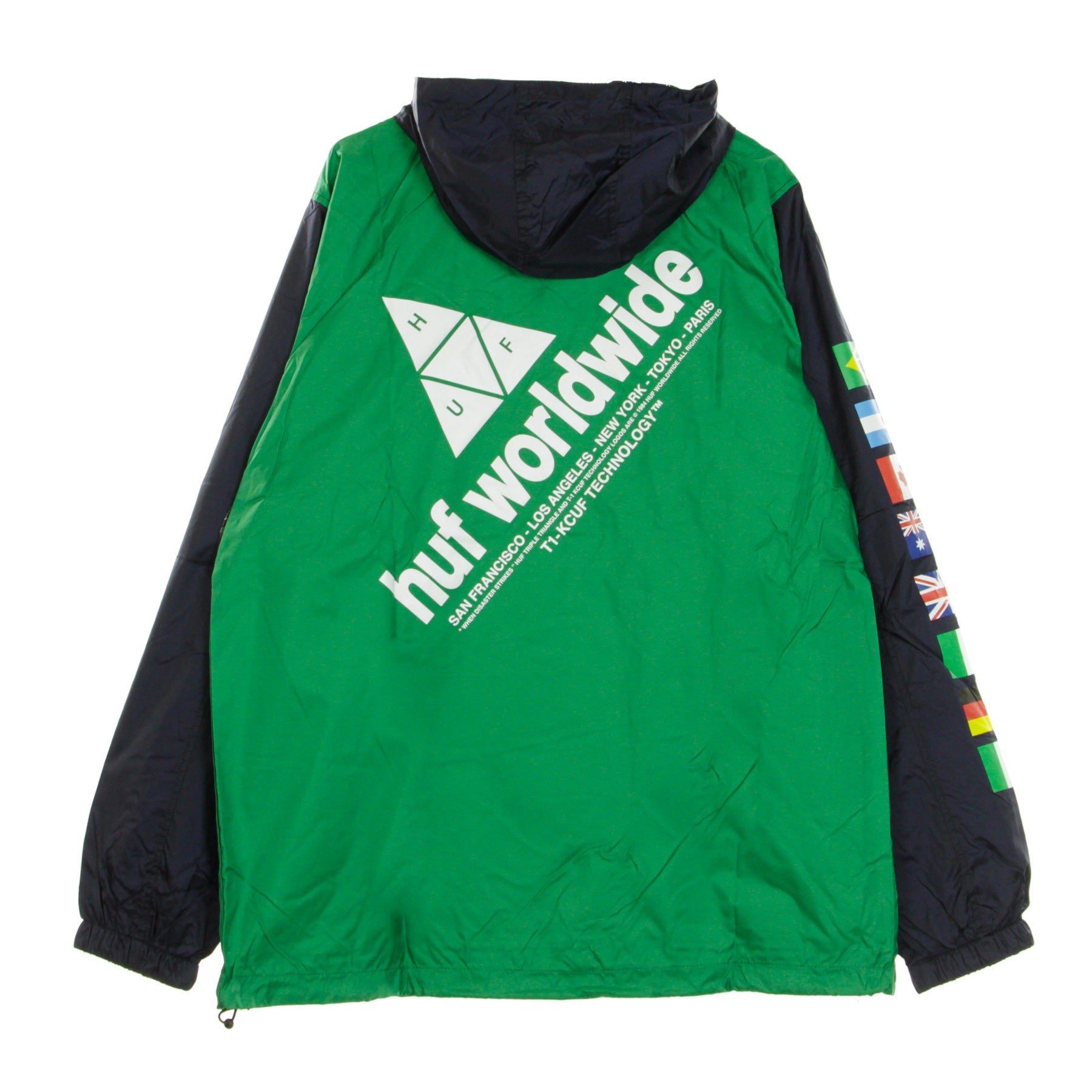 Huf, Giacca A Vento Infilabile Uomo Flags Anorak Jacket, 