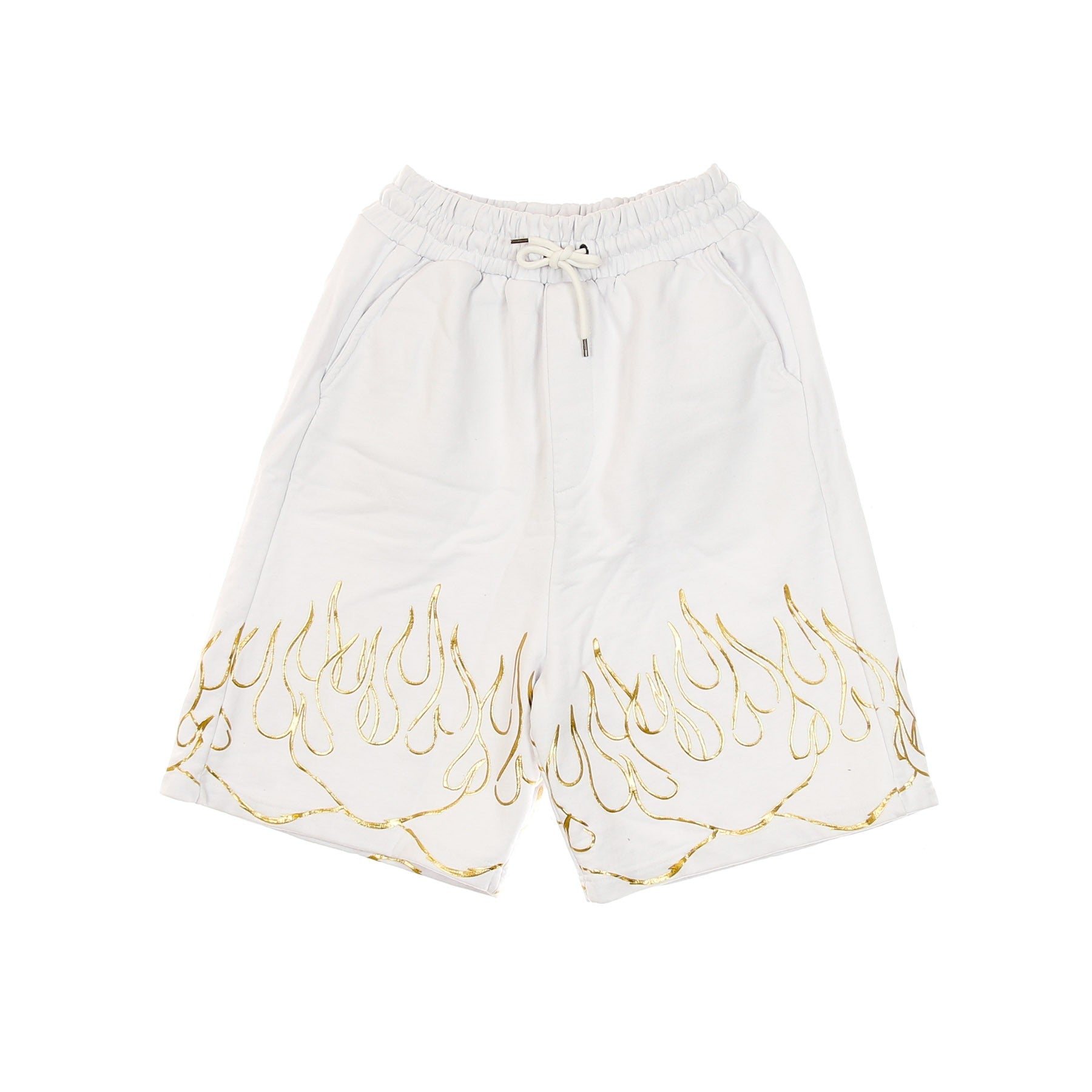 Ihs, Pantalone Corto Tuta Uomo 3d Print Flames Short, White