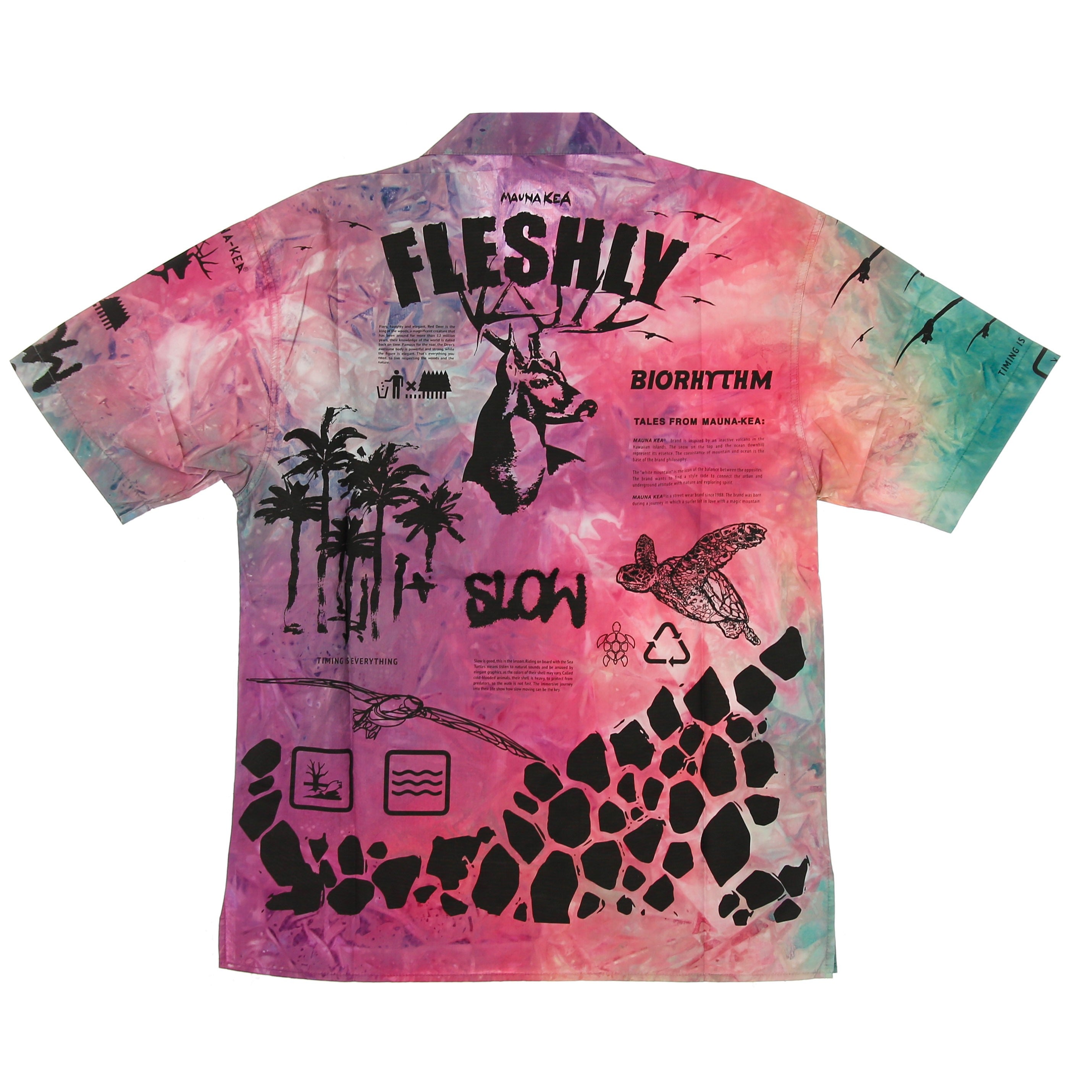 Mauna-kea, Camicia Manica Corta Uomo Multicolor Manifesto Shirt, 