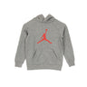 Jordan, Felpa Cappuccio Bambino Jumpman Logo Pullover, Grey Heather