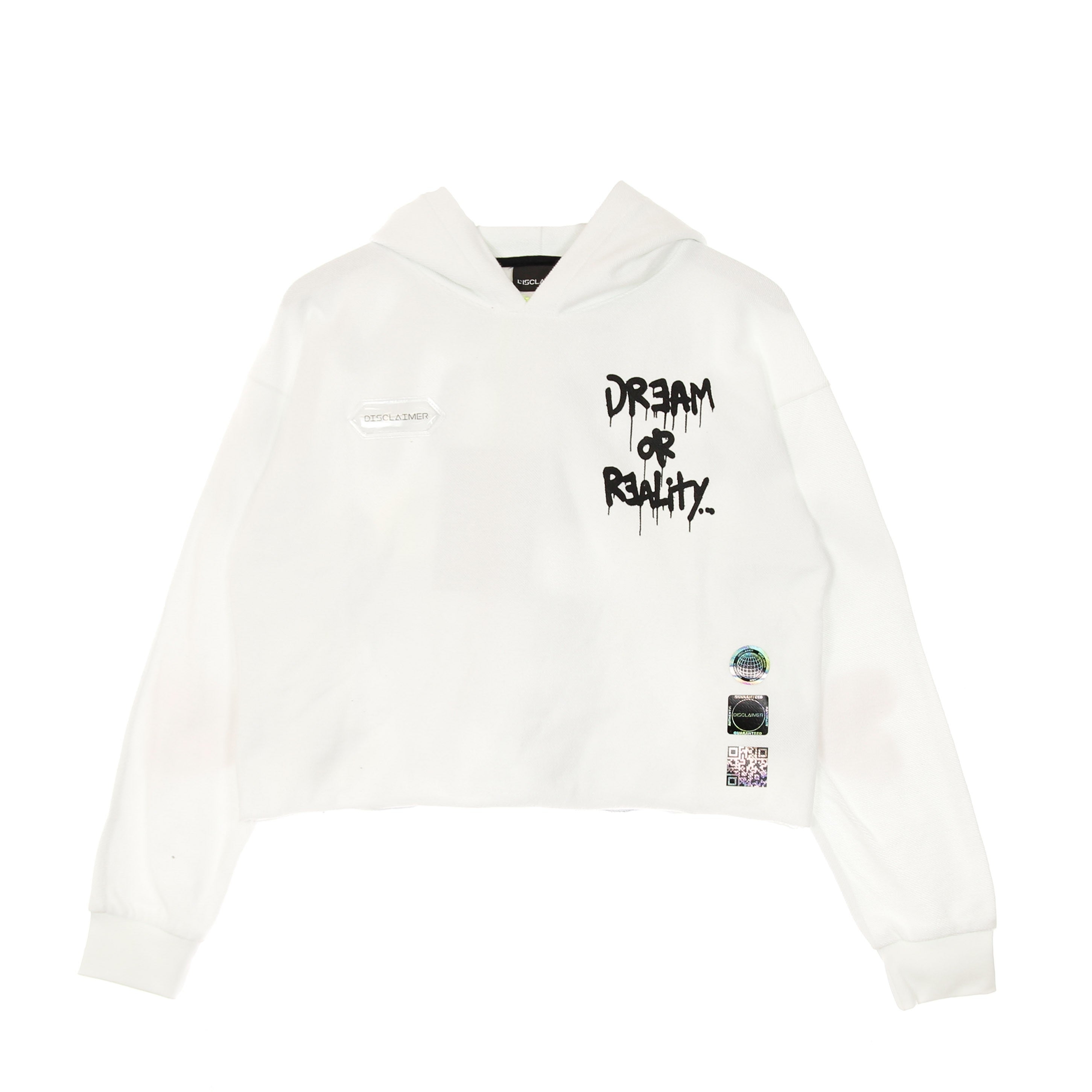 Women's Lightweight Cropped Hoodie Dream Or Reality Hoodie White