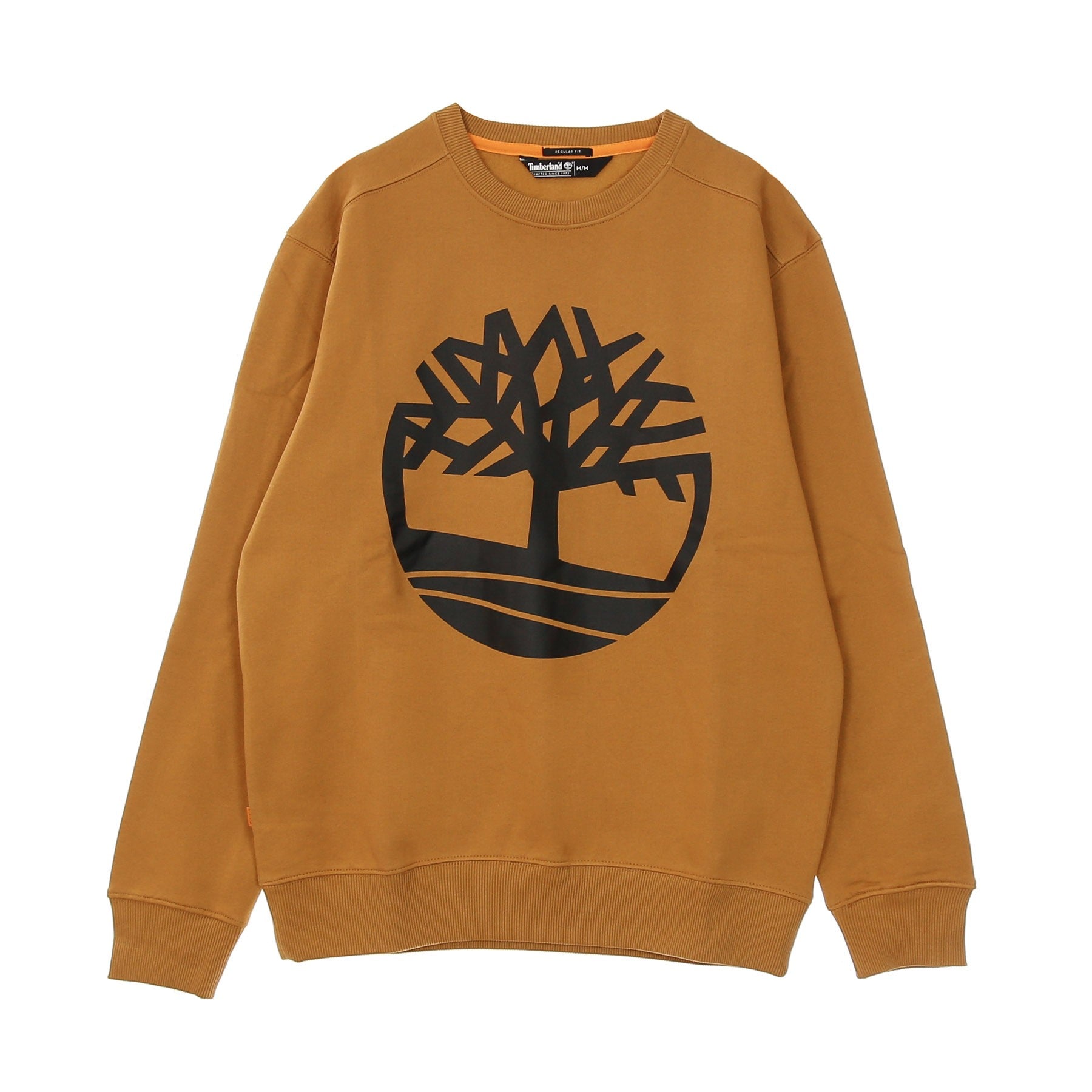 Timberland, Felpa Girocollo Uomo Core Logo Crewneck Brushback, Wheat Boot/black