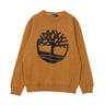 Timberland, Felpa Girocollo Uomo Core Logo Crewneck Brushback, Wheat Boot/black