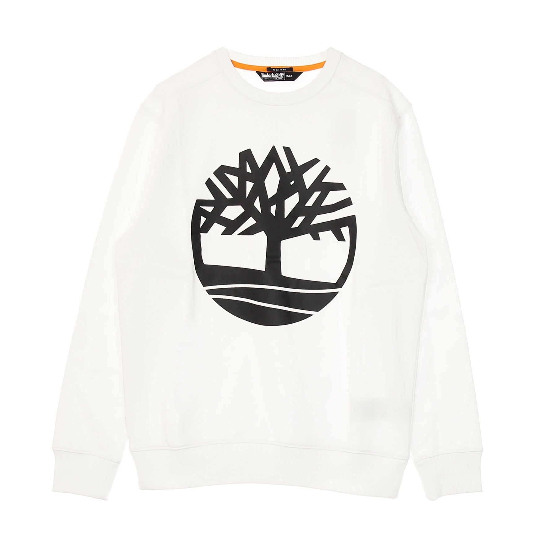 Timberland, Felpa Girocollo Uomo Core Logo Crewneck Brushback, White/black