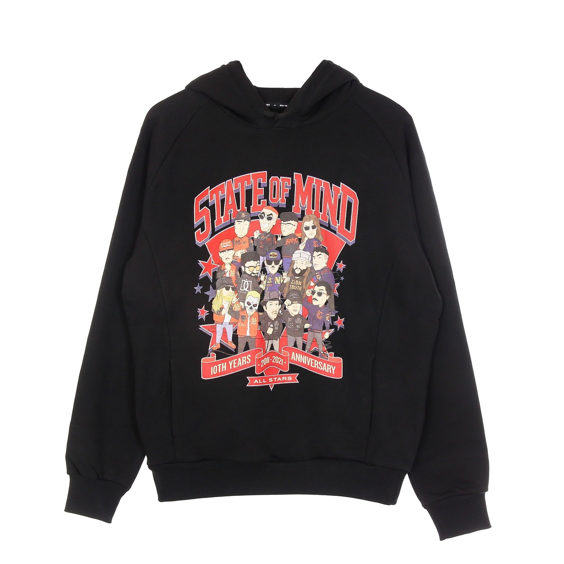 5tate Of Mind, Felpa Leggera Cappuccio Uomo 10th Years Anniversary All Star5, Black
