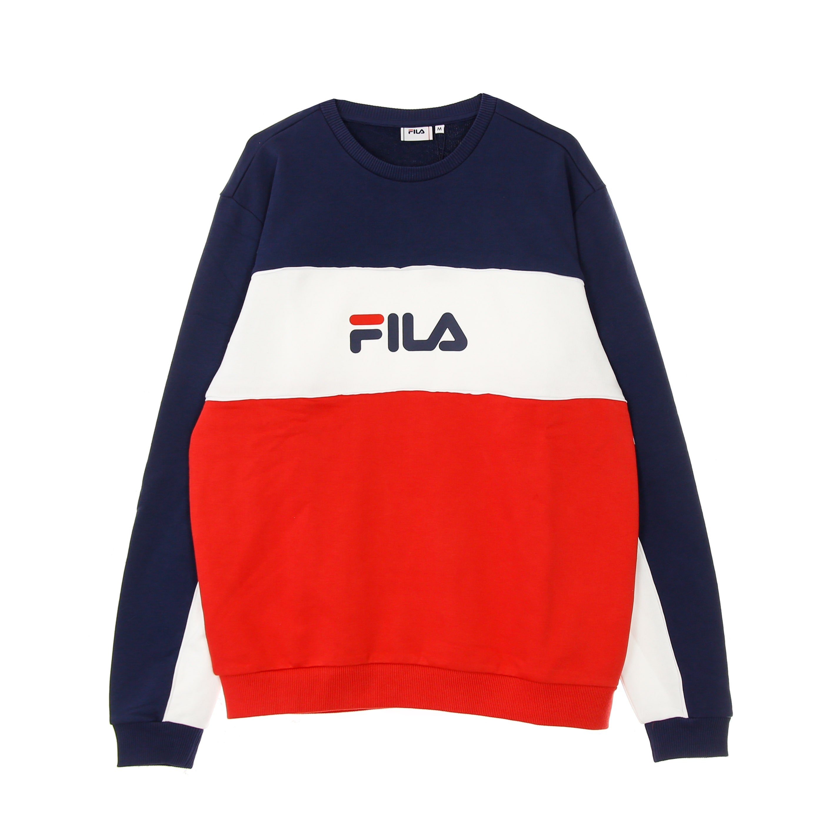 Aqil Herren-Sweatshirt mit Rundhalsausschnitt, Blocked Crew Sweat, True Red/Black Iris/Bright White