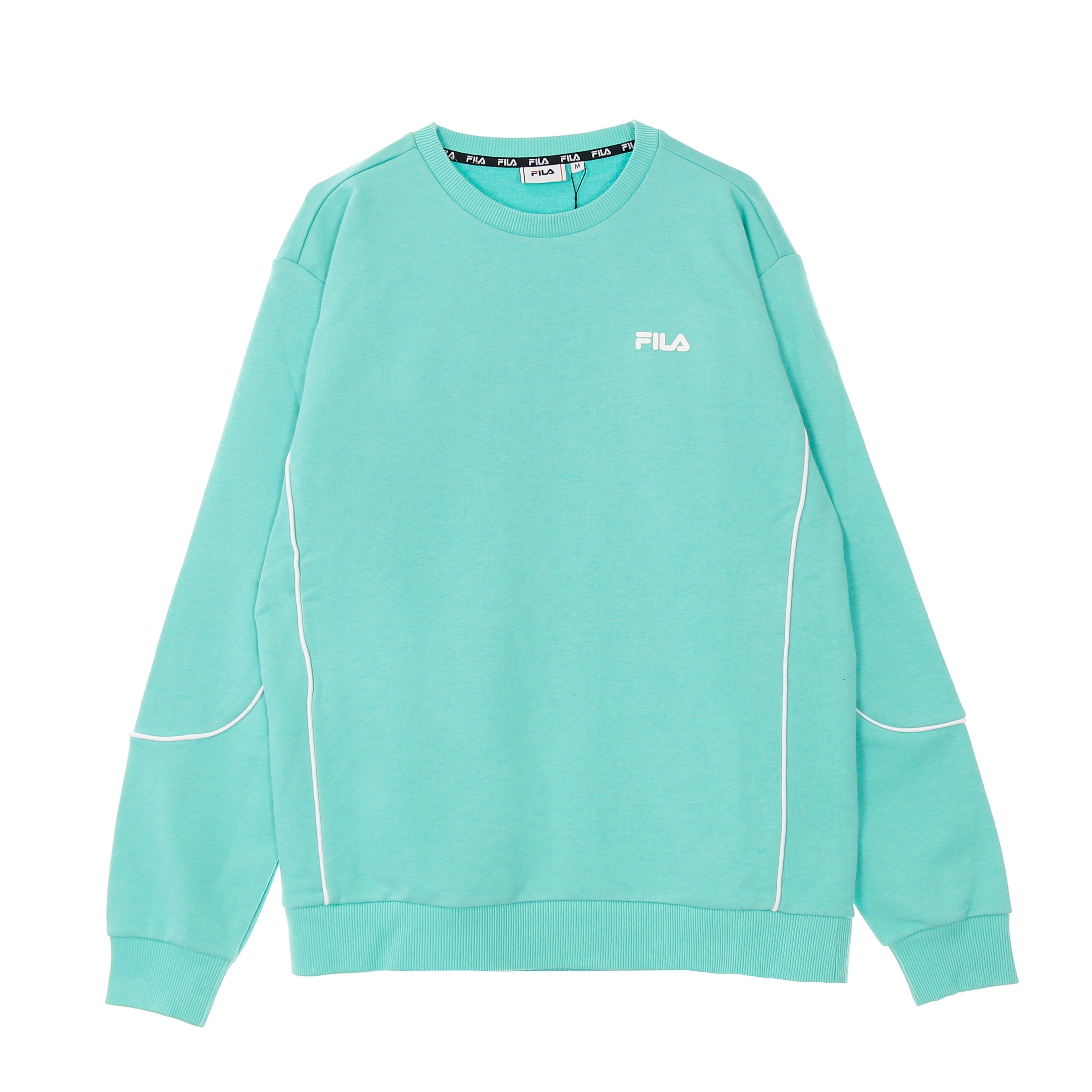 Fila, Felpa Leggera Girocollo Uomo Adil Crew Sweat, Biscay Green