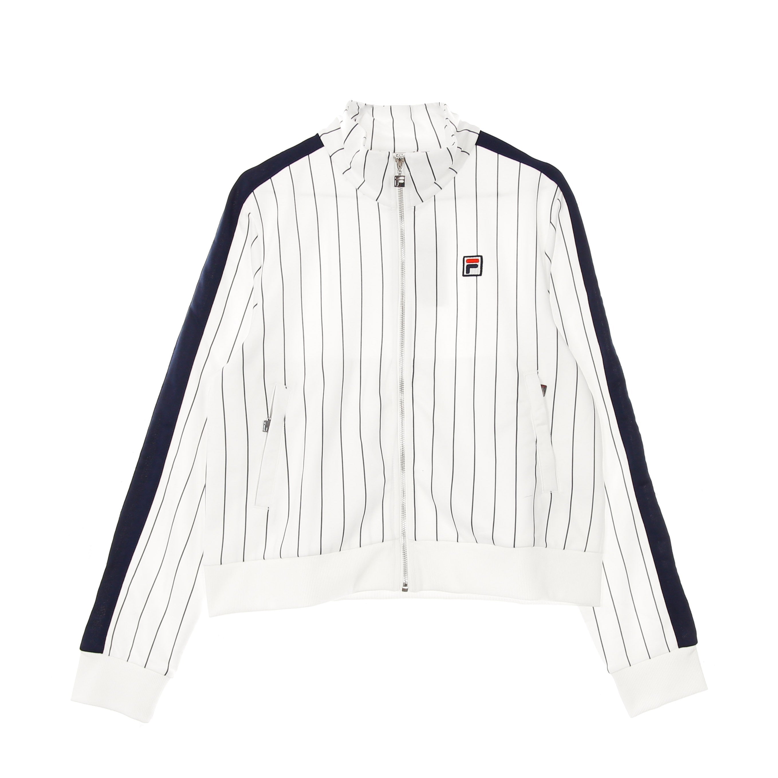 Fila, Giacca Tuta Donna Hala Aop Track Jacket, Blanc De Blanc/black Iris