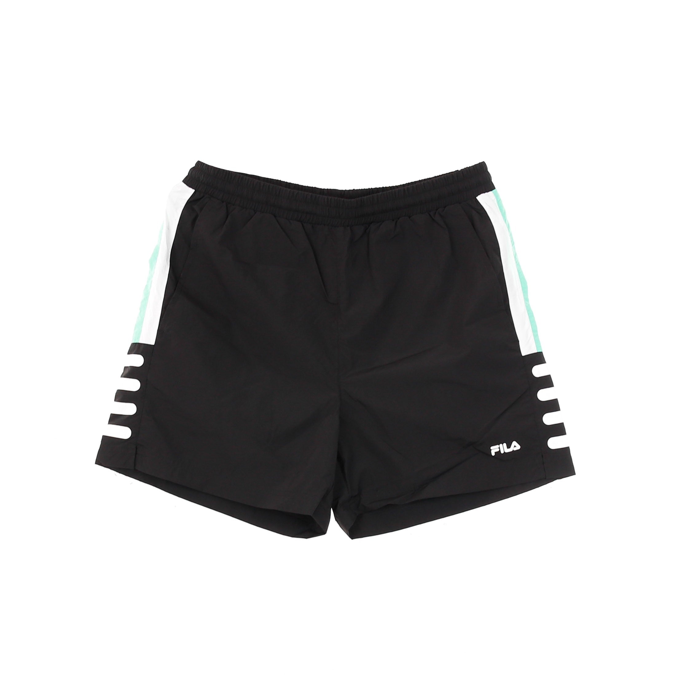Fila, Pantaloncino Uomo Ace Woven Shorts, Black/biscay Green/bright White