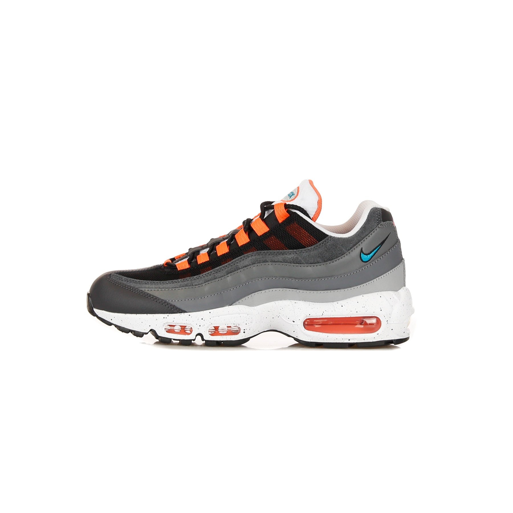 Nike, Scarpa Bassa Uomo Air Max 95, Black/aquamarine/turf Orange/white