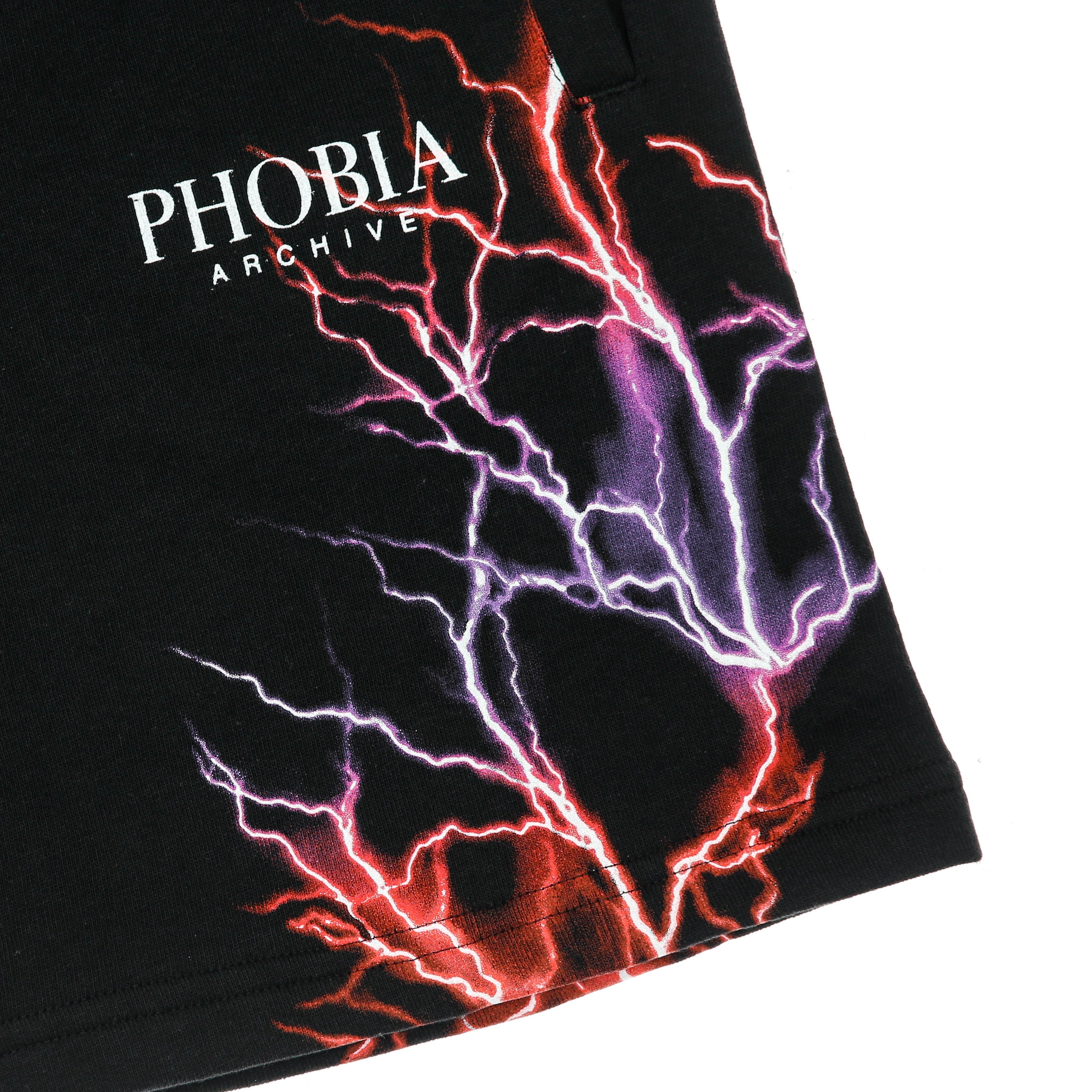 Phobia, Pantalone Corto Tuta Uomo Violet Lightning Shorts, Black/violet