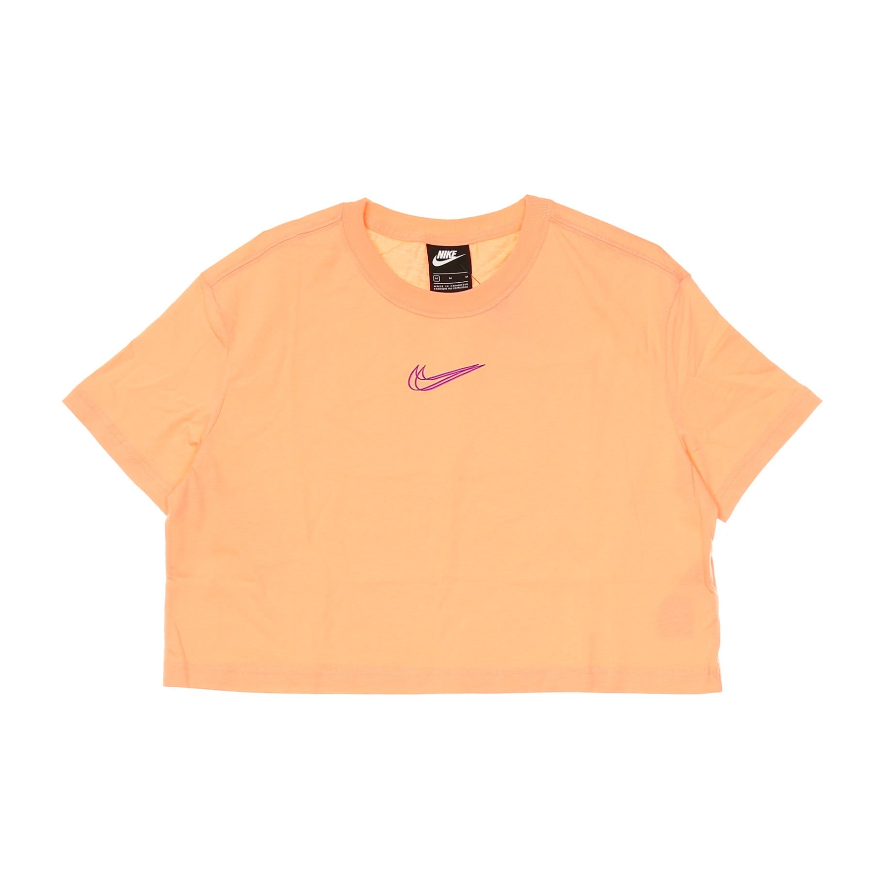 Nike, Maglietta Corta Donna W Sportswear Crop Tee Print, Crimson Bliss