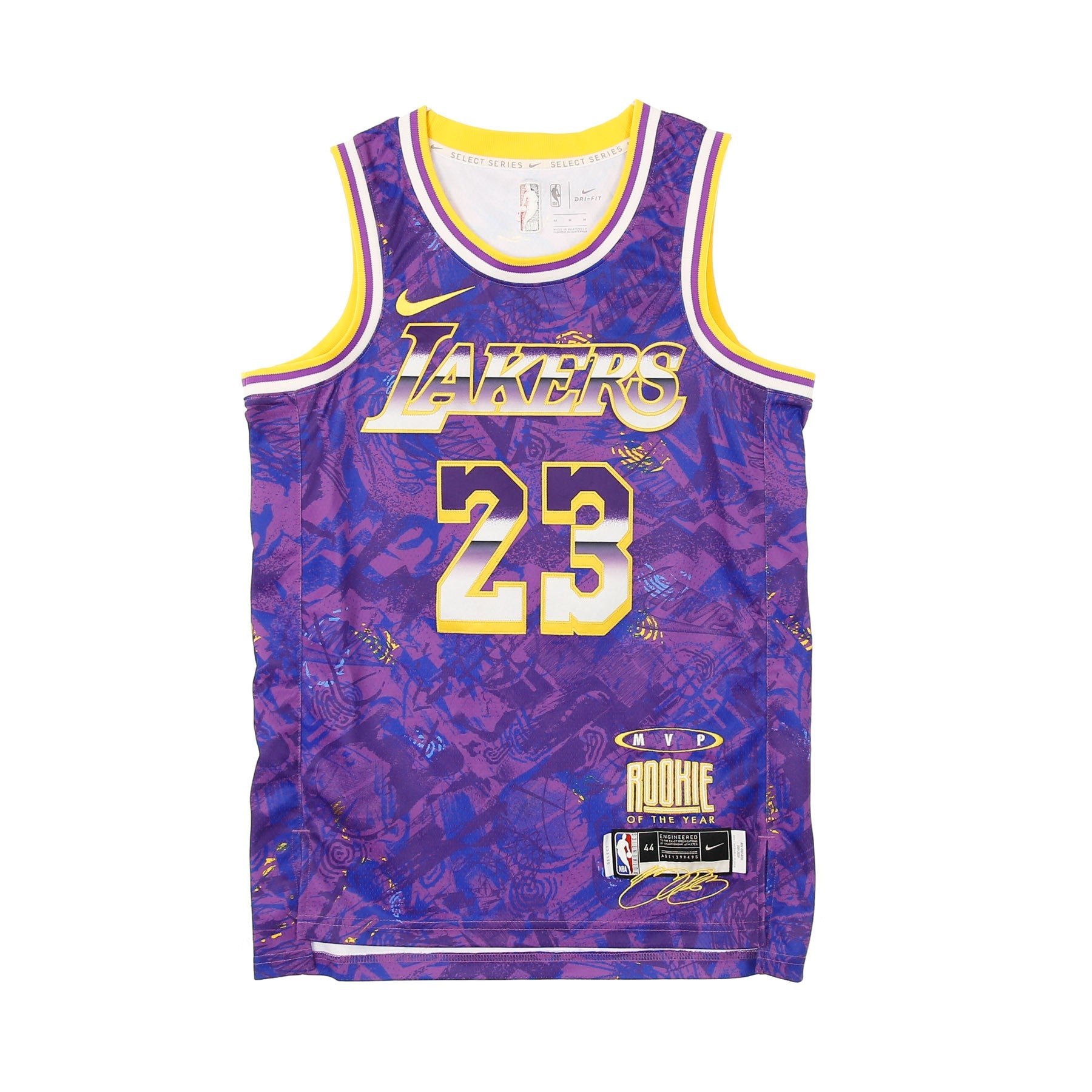Canotta Basket Uomo Nba Select Series Jersey Mvp No 23 Lebron James Loslak Field Purple/amarillo