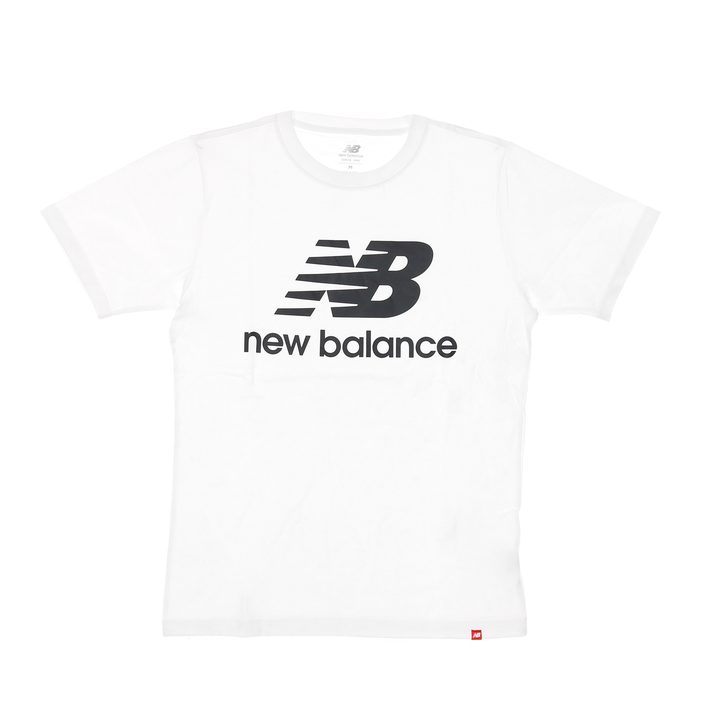 New Balance, Maglietta Uomo Essentials Stacked Logo Tee, White