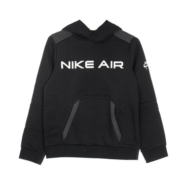 Nike, Felpa Cappuccio Ragazzo Air Hoodie, Black/dk Smoke Grey/white