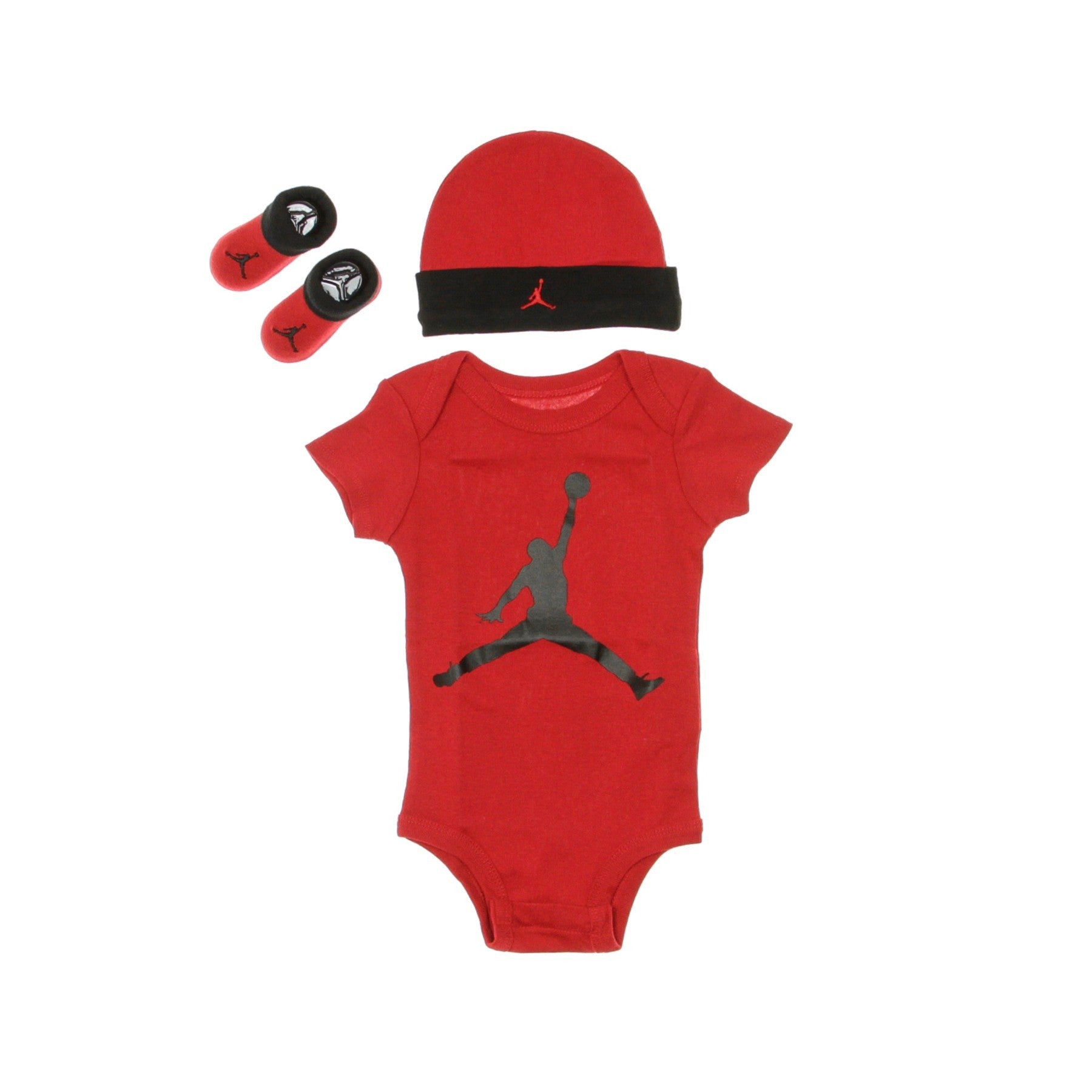 Jordan, Set Body+cappellino+calze Neonato Jumpman Crepper Set, 