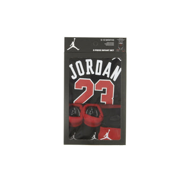 Jordan, Set Body+cappellino+calze Neonato Jordan 23 Jersey Bodysuit &hat Set, Black