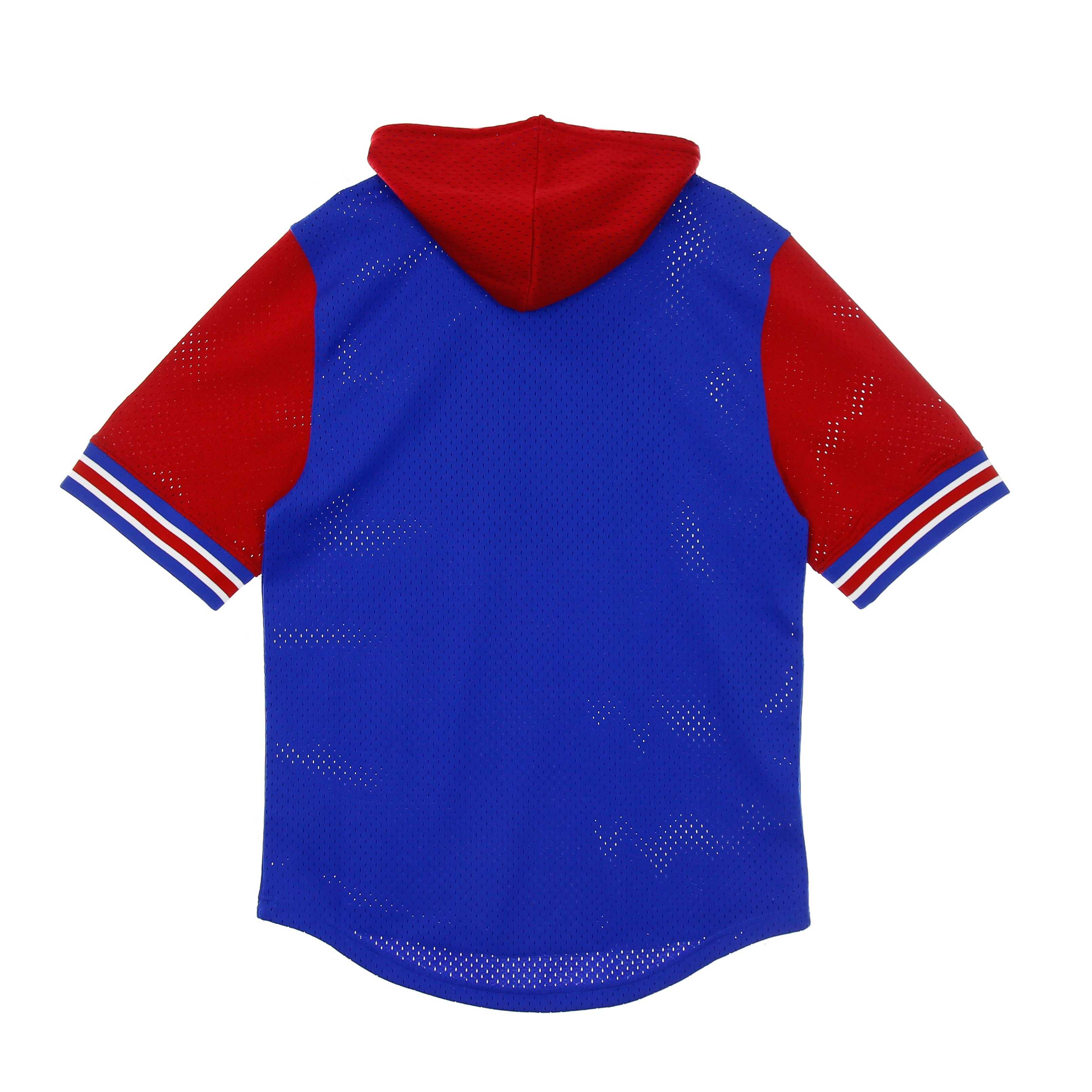 Mitchell & Ness, Felpa Leggera Cappuccio Manica Corta Uomo Nba Buzzer Beater Mesh Hoody Hardwood Classics Phi76e, 