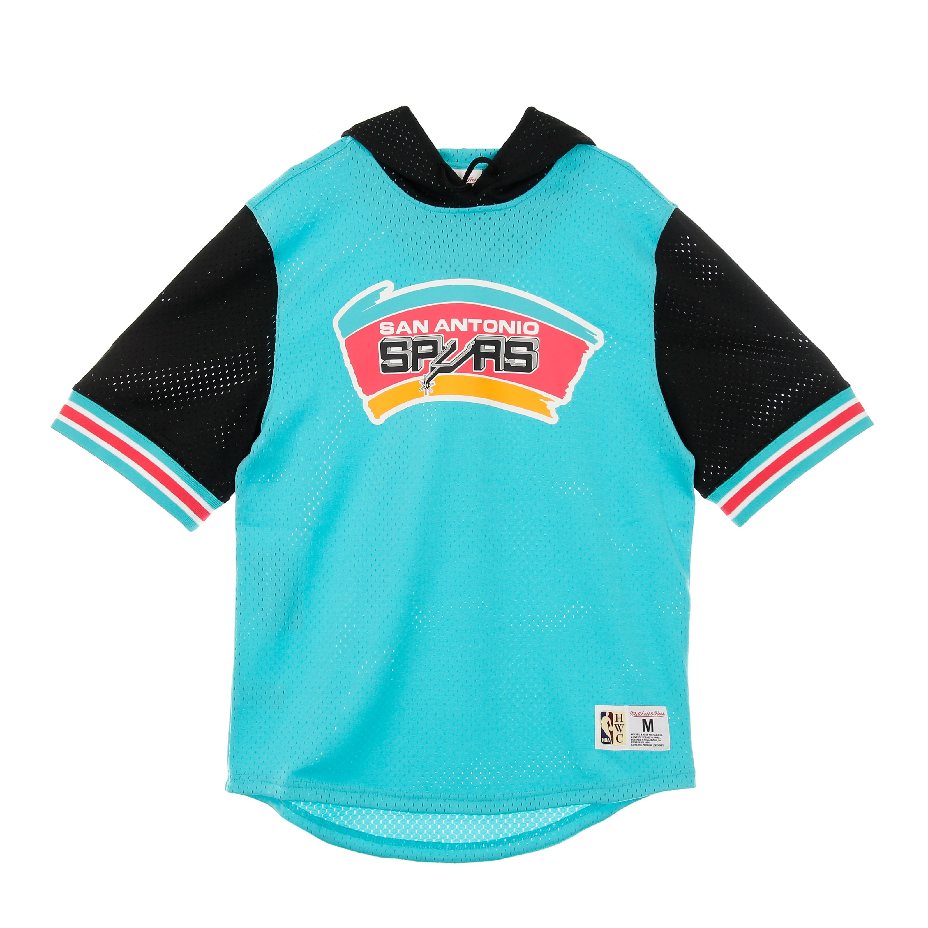 Mitchell & Ness, Felpa Leggera Cappuccio Manica Corta Uomo Nba Buzzer Beater Mesh Hoody Hardwood Classics  Saaspu, Original Team Colors