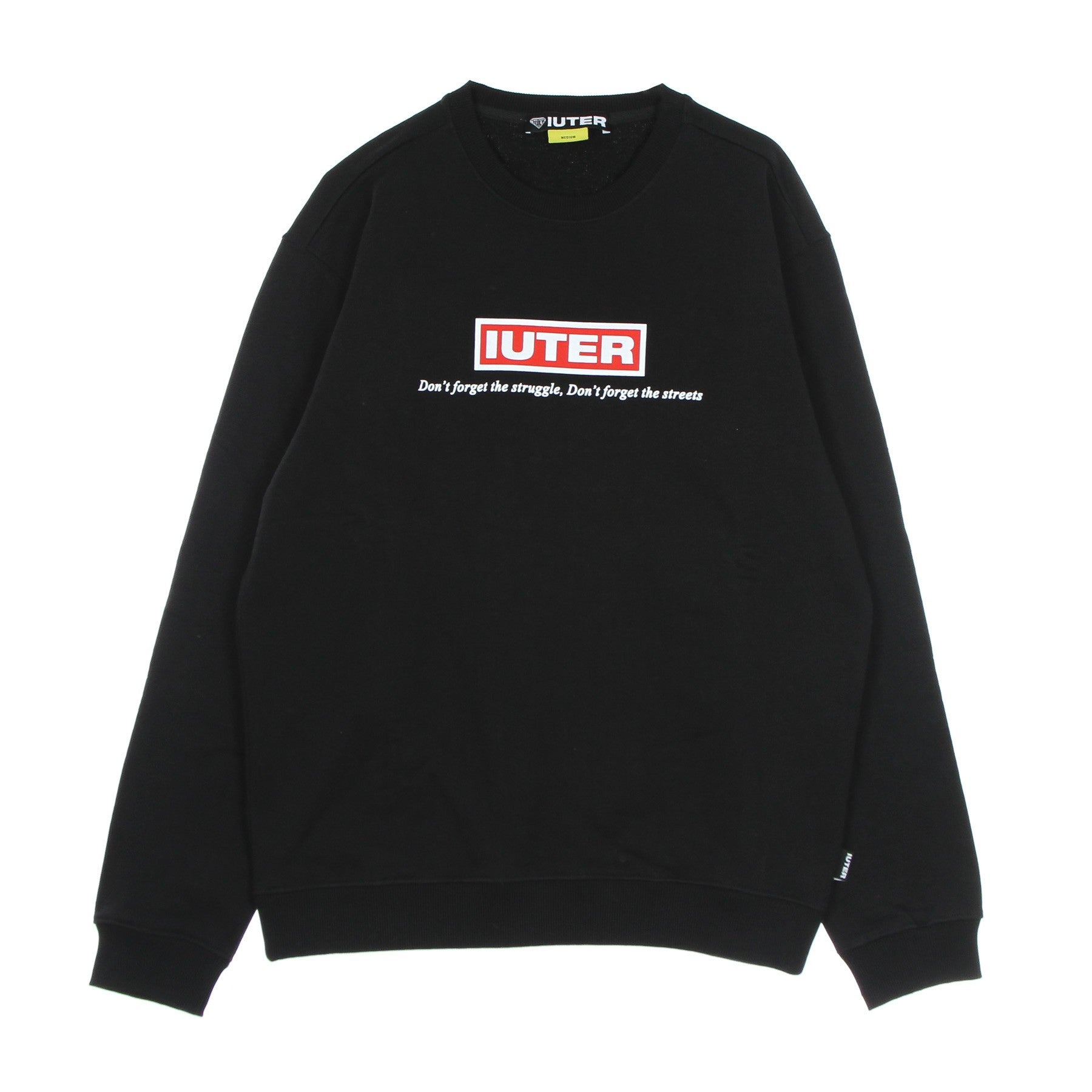 Iuter, Felpa Leggera Girocollo Uomo Struggle Crewneck, Black
