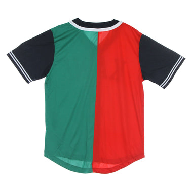 Casacca Bottoni Uomo College Block Baseball Shirt Red/green/navy