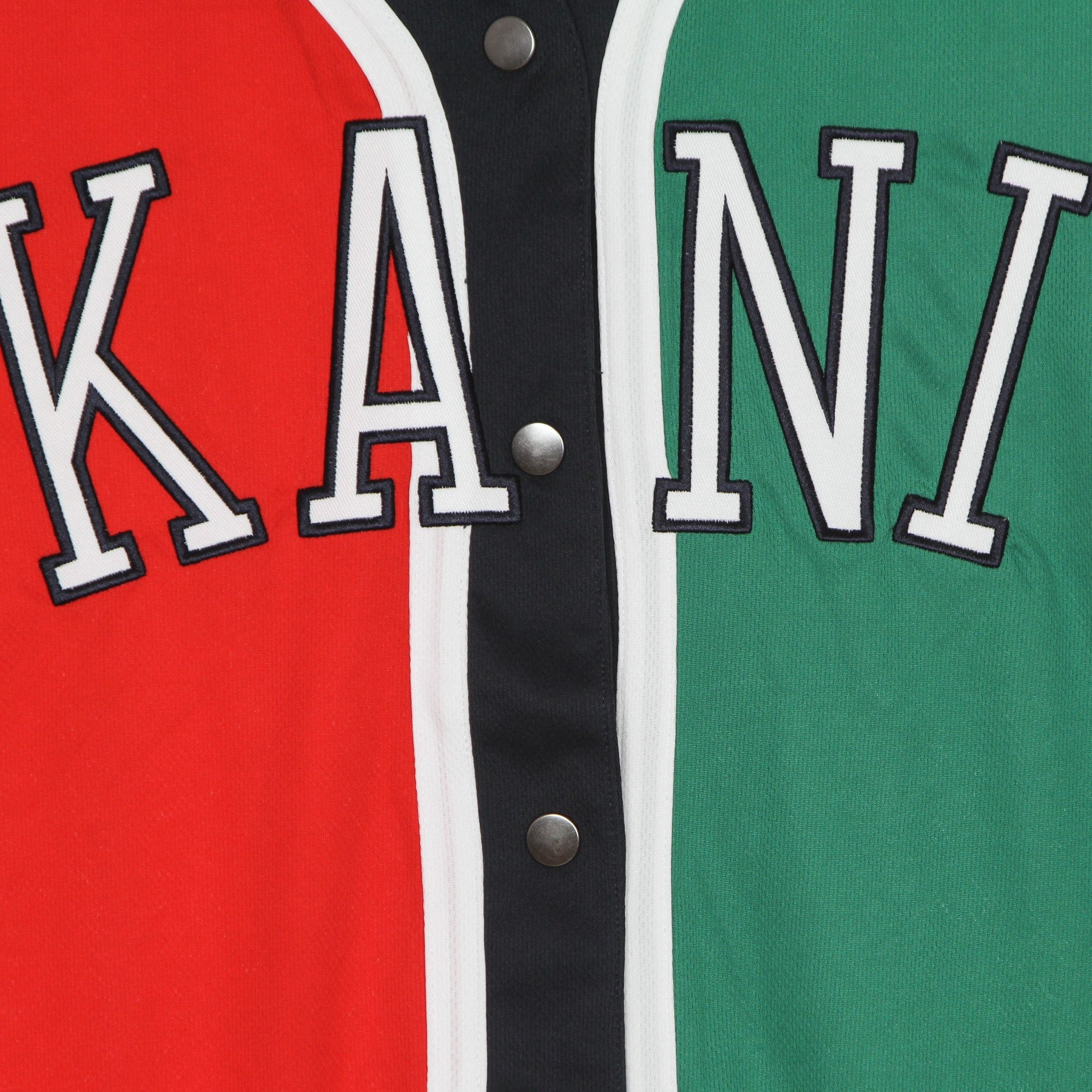 Men's College Block Baseball Shirt Buttons Red/green/navy
